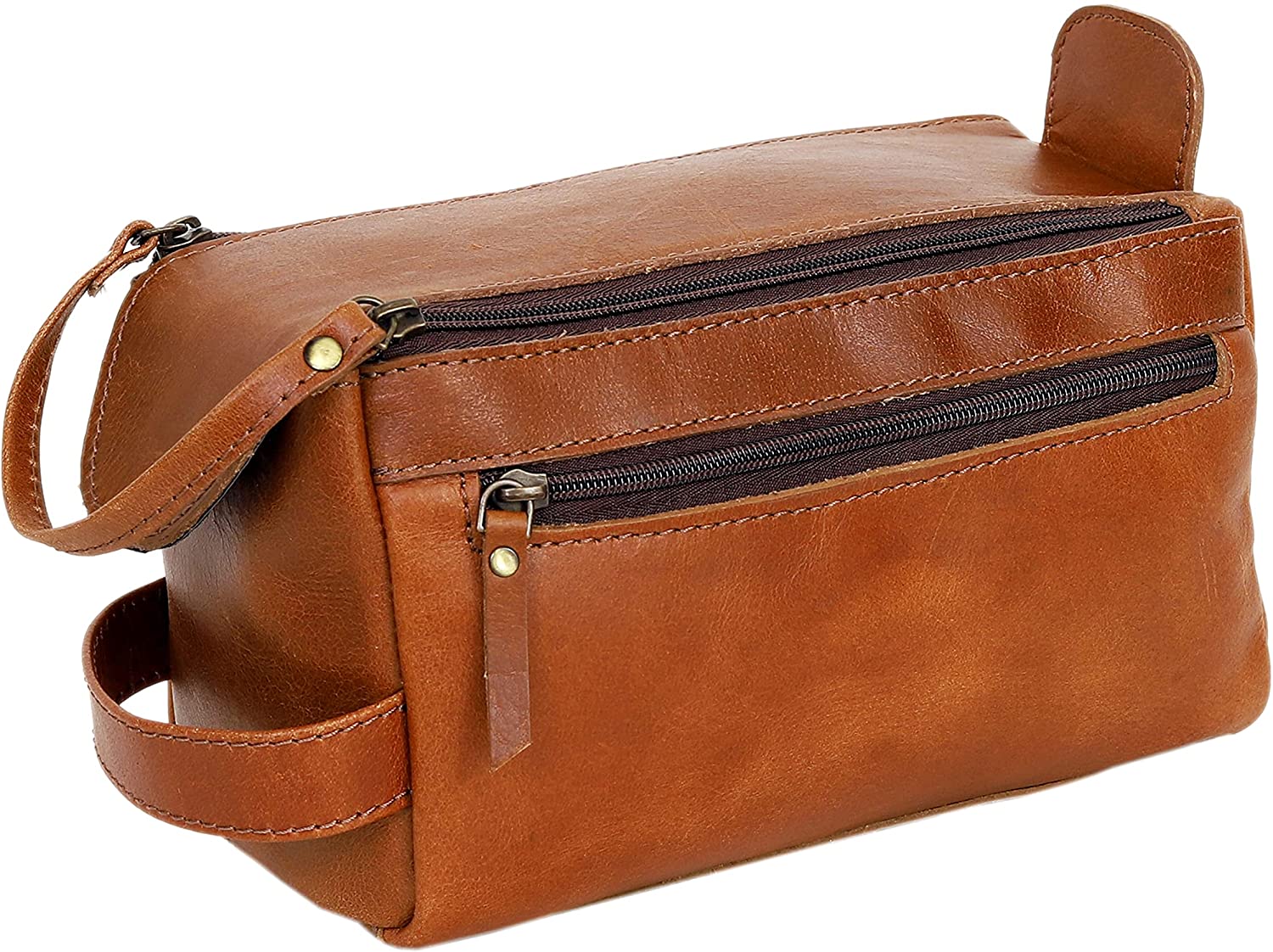 24" Large leather Travel Bag Duffel bag + Leather Toiletry Bag Travel Dopp Kit Made With High Class Buffalo Leather