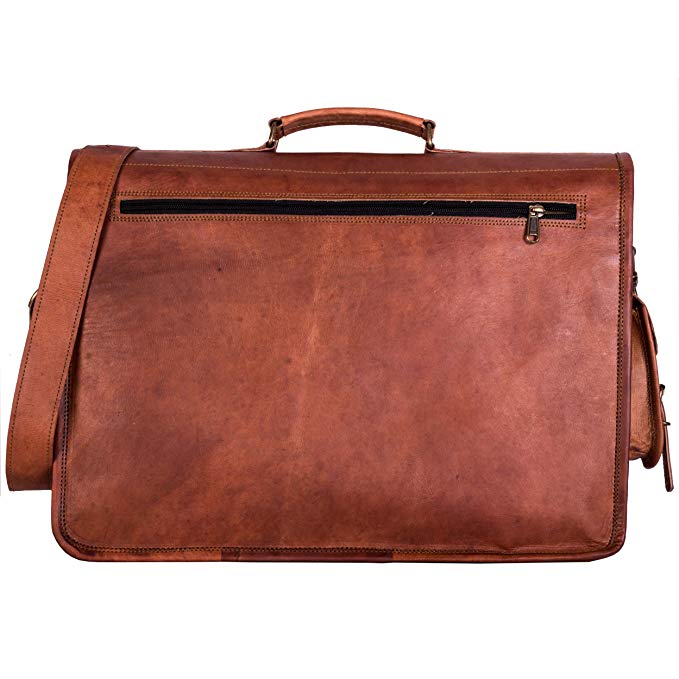 Leather Briefcase Laptop bag 18 inch Handmade Messenger Bags Best Satchel by Cuero Bags - cuerobags