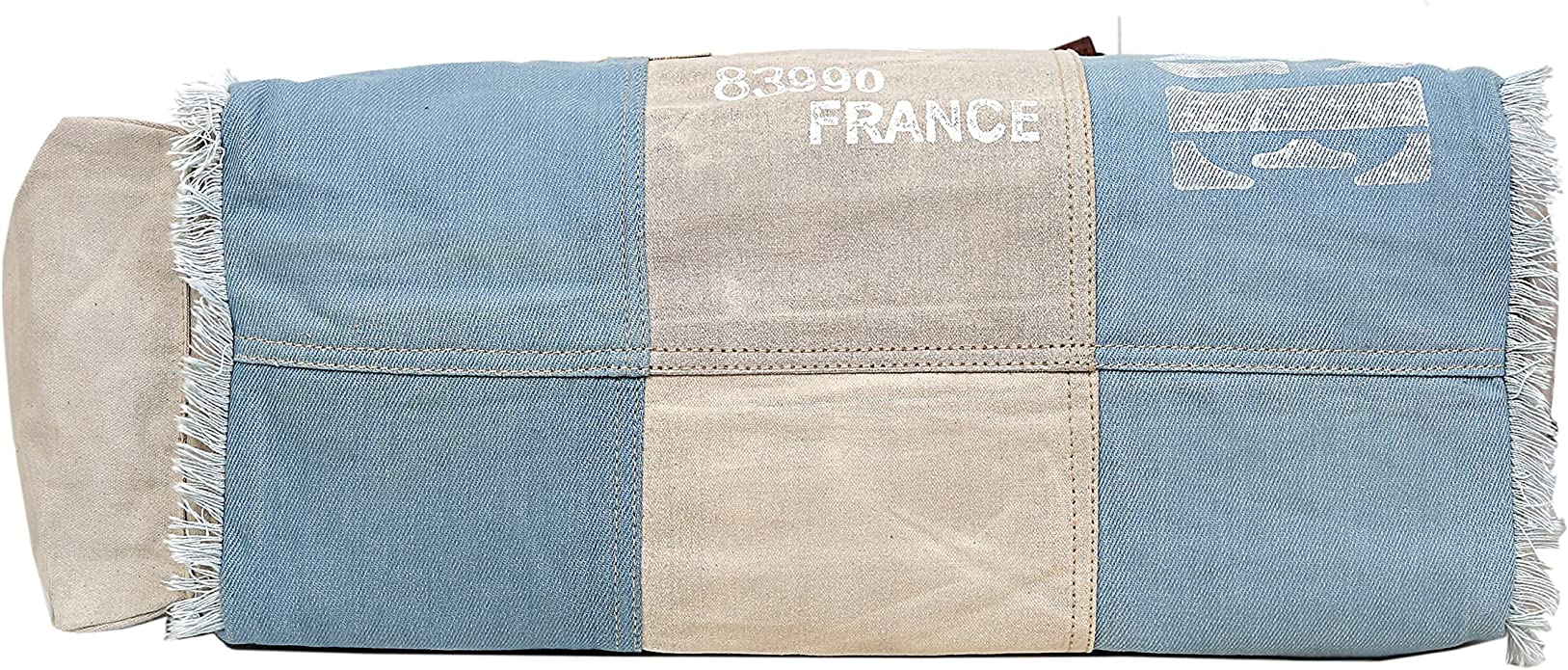 CLA 17 Inch Upcycle Canvas Weekend Bag, Beach Bag & Cowhide Leather Handbag, Canvas Crossbody bag, Canvas Hobo Bag, Canvas Handbag, Canvas Tote Bag for Women's