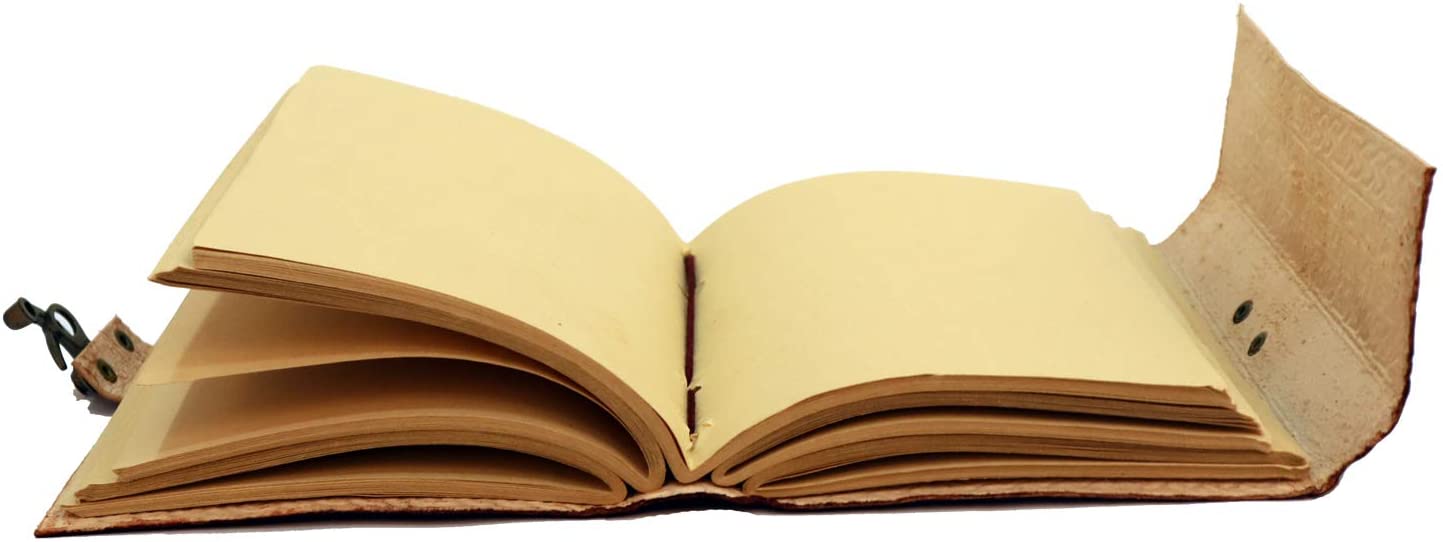 Leather Journal with Unlined Pages with Sun & Moon Blue Stone