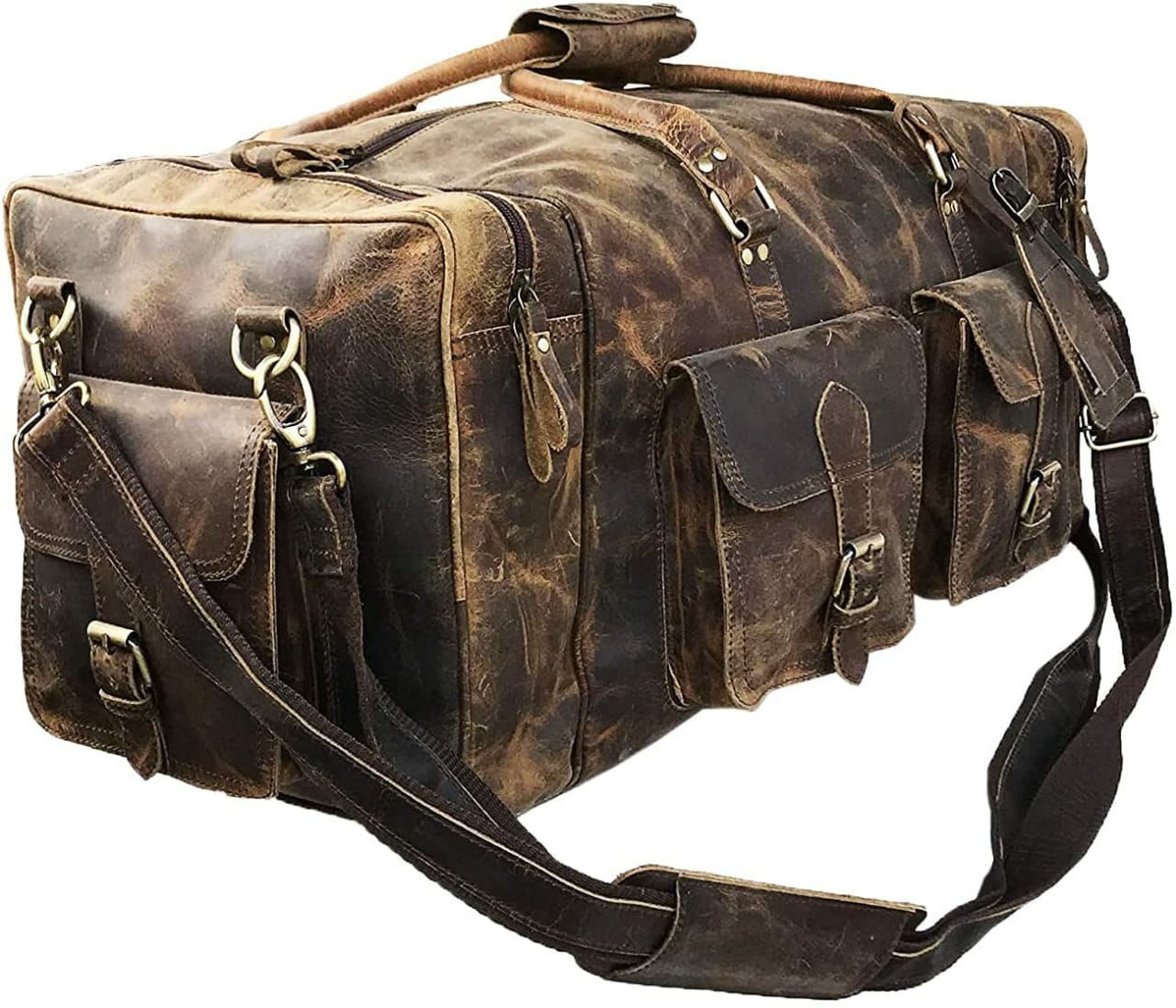 Special Combo Pack of leather Duffel With Toiletry Bags And Hair on Tote With Wallets