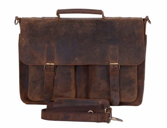 15 Inch Men Vintage Leather Laptop Messenger Bag - cuerobags