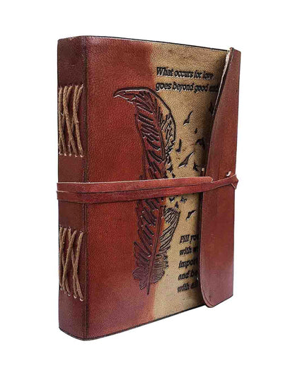 vintage leather journals - Love Leaf Embossed Leather Journal For Gift