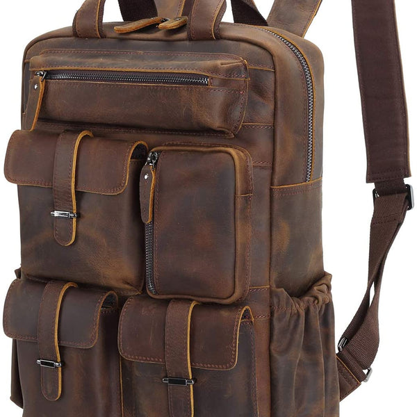 Genuine Vintage Handmade Cosmic Brown Leather Adventure Backpack – Leather  Bags Gallery