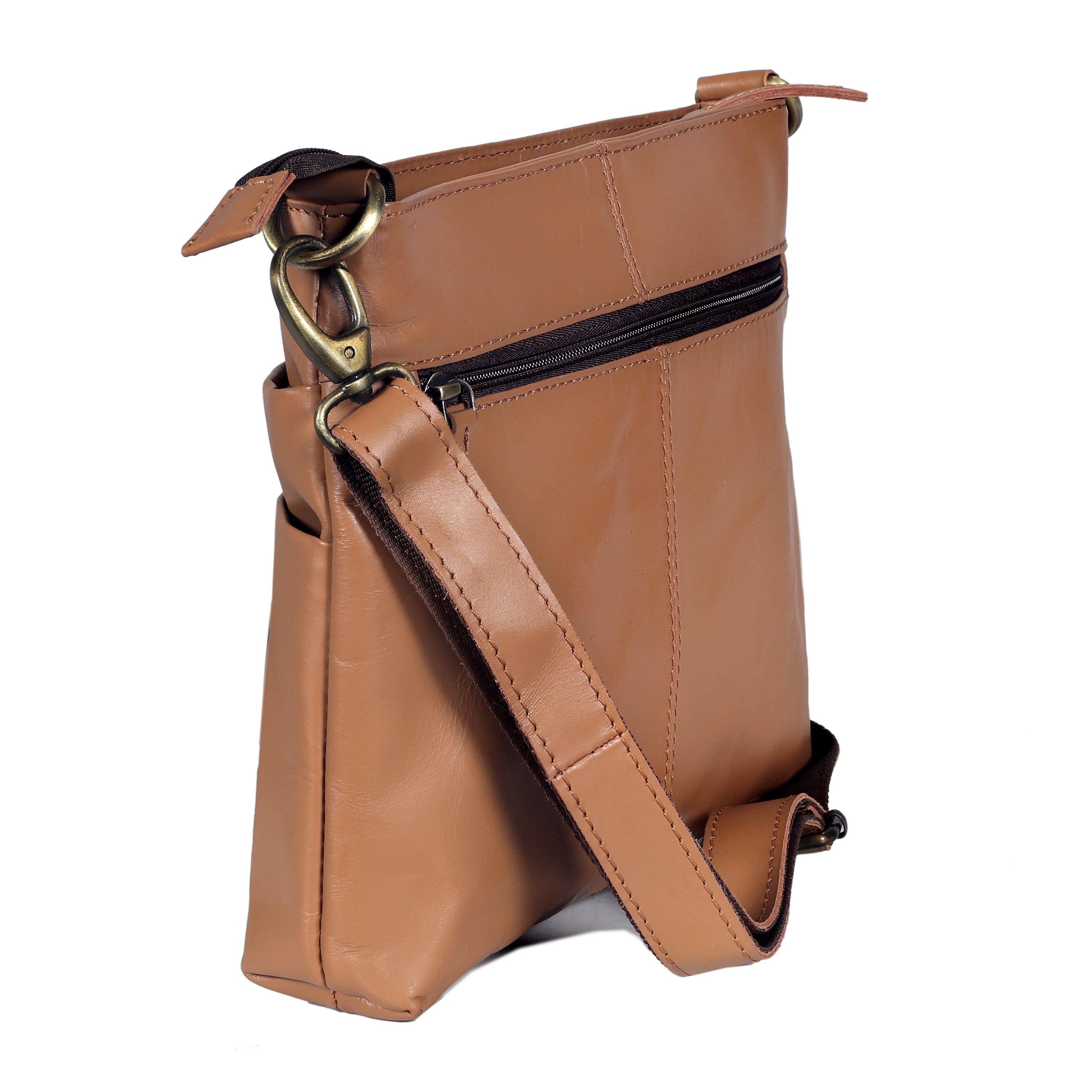 Bailey Tan Leather Crossbody Bag