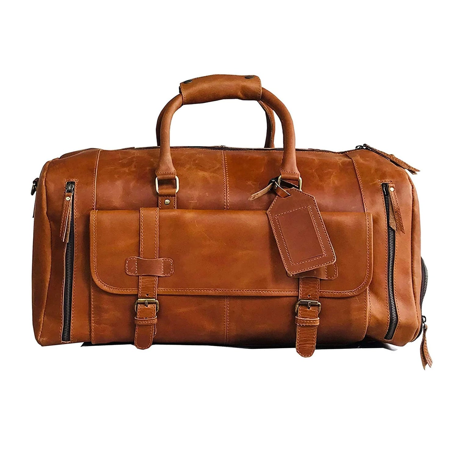 Denali Tan Shoe Leather Duffle Bag for Men