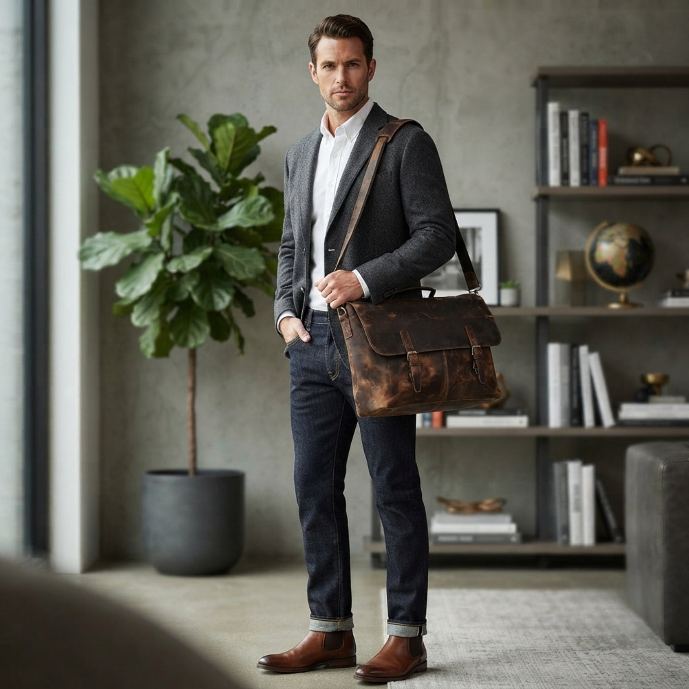 Easton Leather Messenger Bag