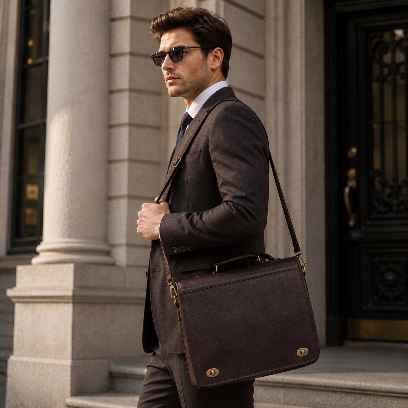 Langston Leather Laptop Messenger Bag