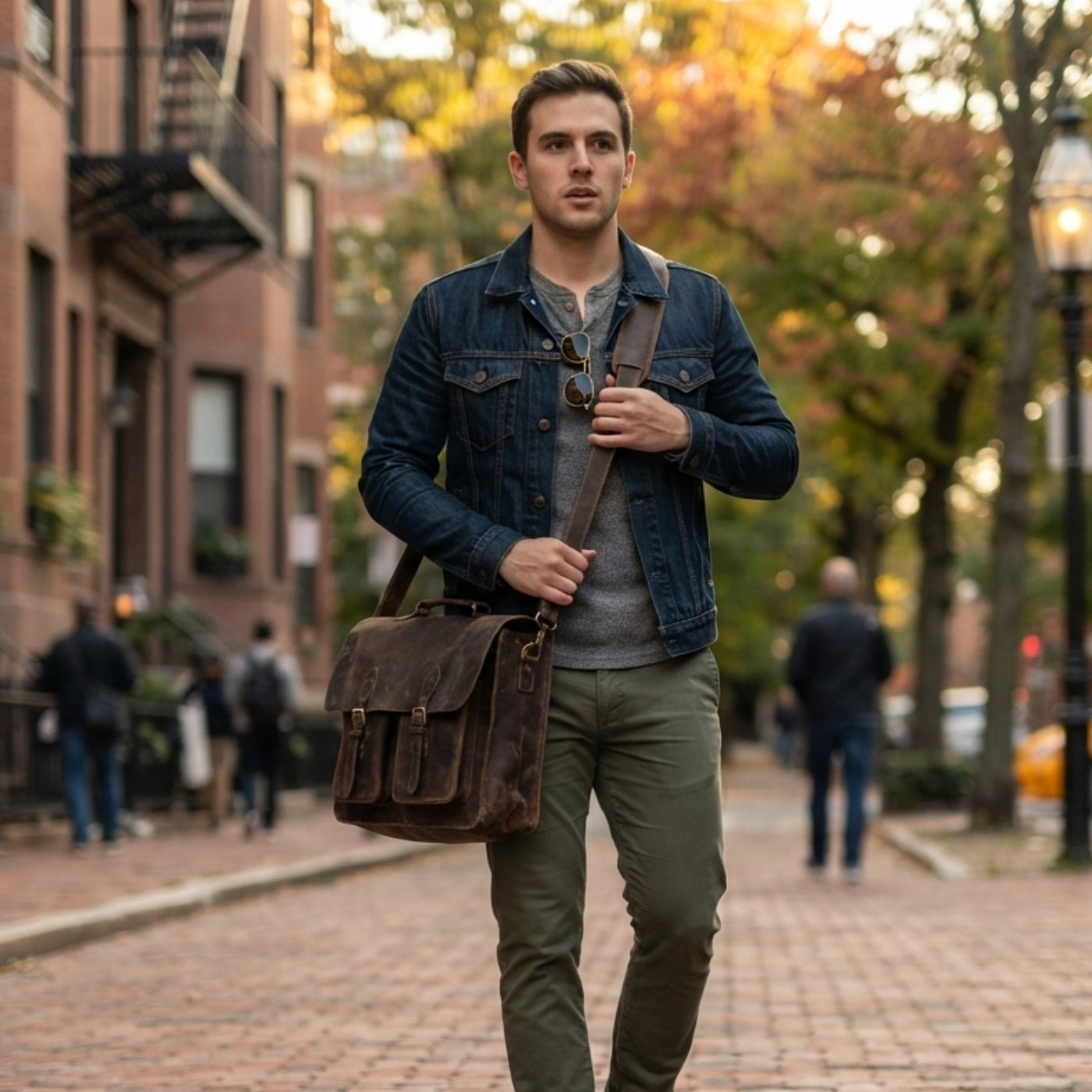 Ashford Buffalo Leather Messenger Bag