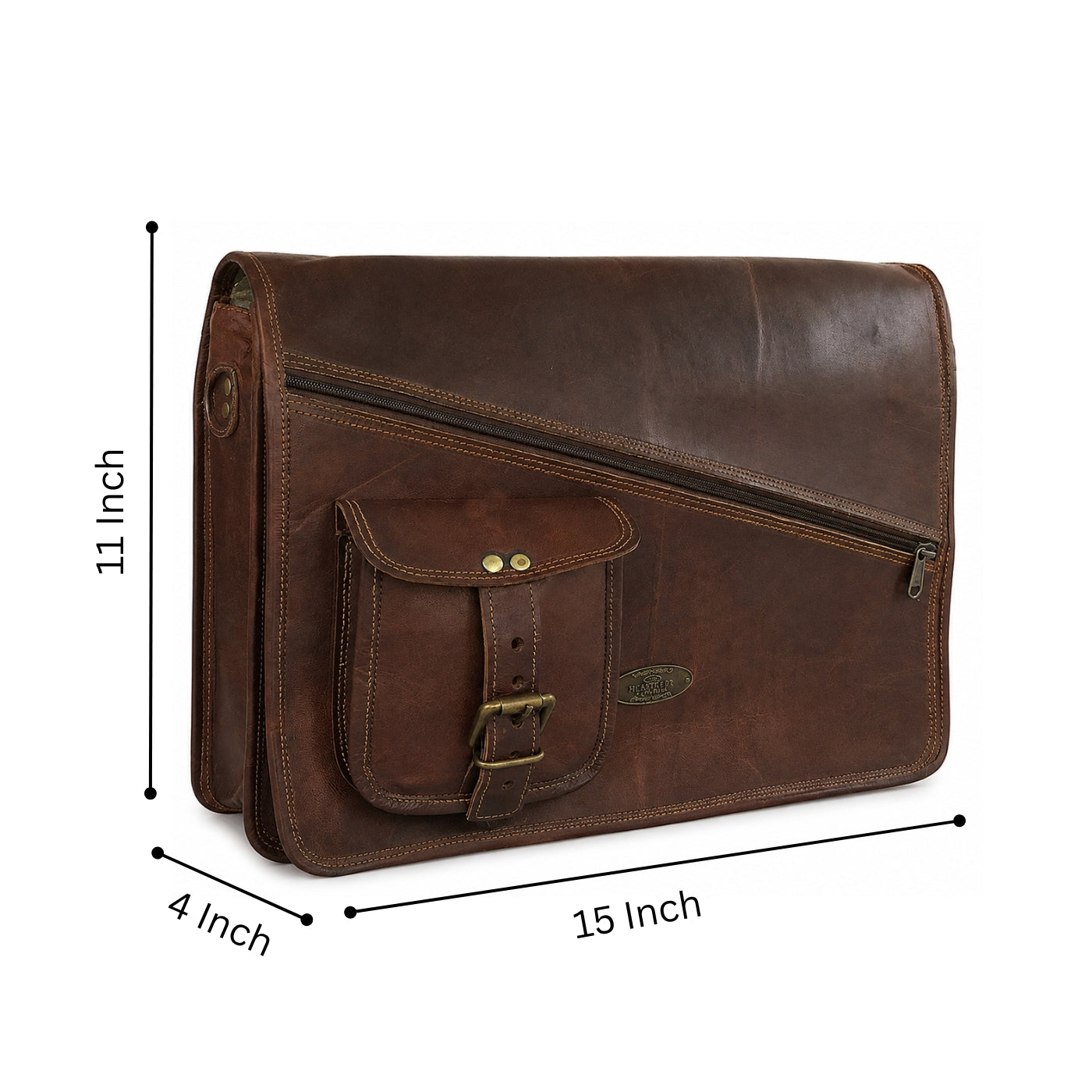 Brooklyn Brown Leather Messenger Bag