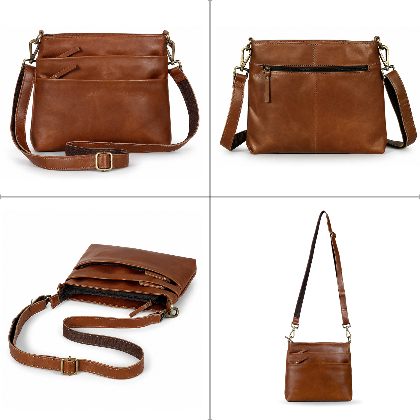 Bailey Tan Leather Crossbody Bag