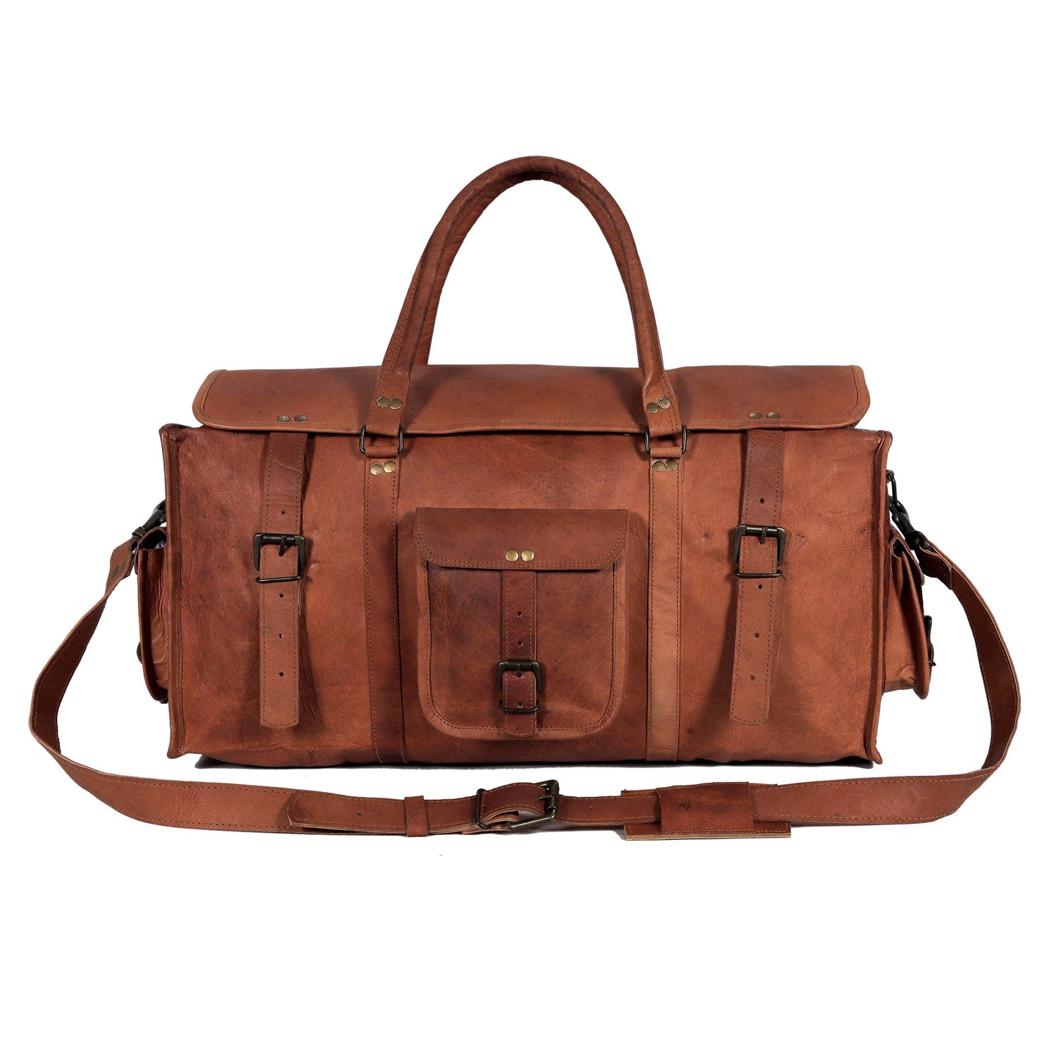 Aspen Leather Weekender Flap Duffle Bag