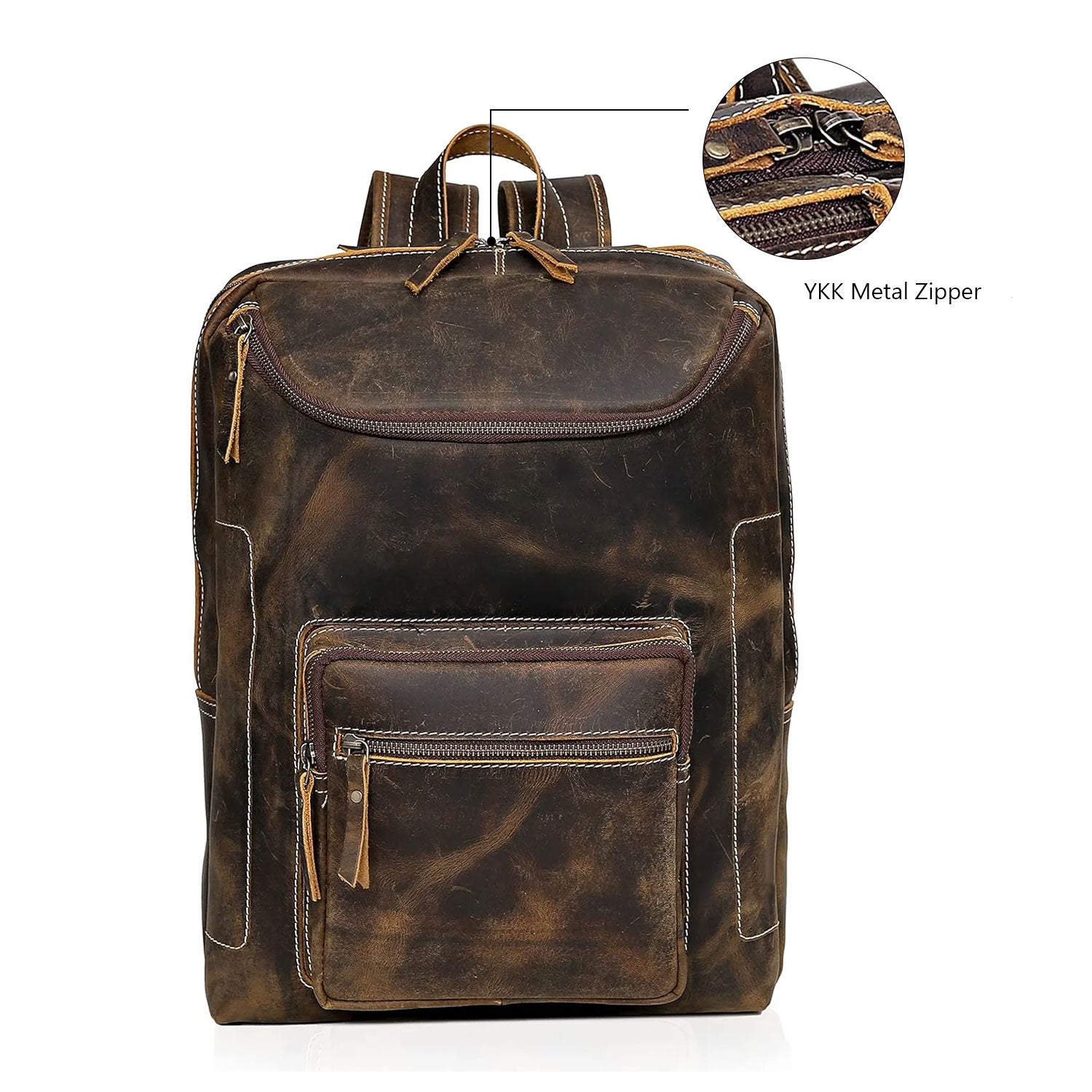 Portland Leather Laptop Backpack - Vintage Brown