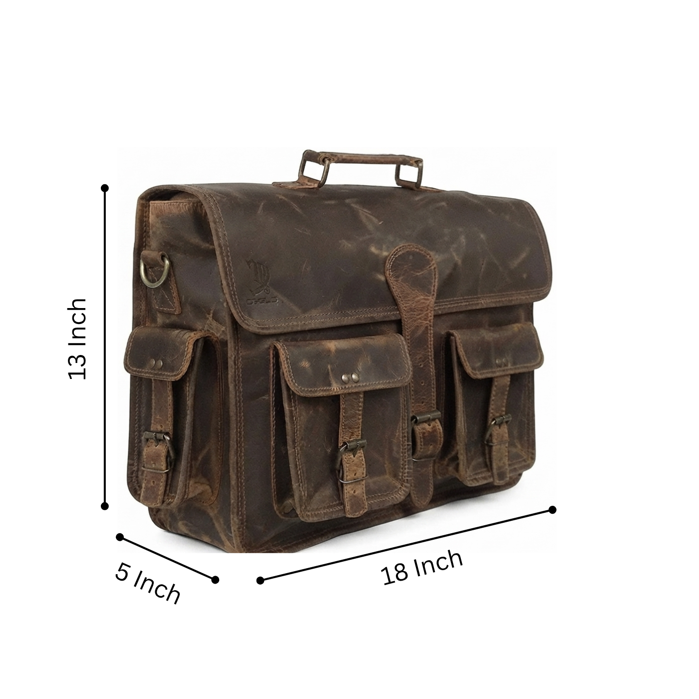 Houston Leather Messenger Laptop Bag