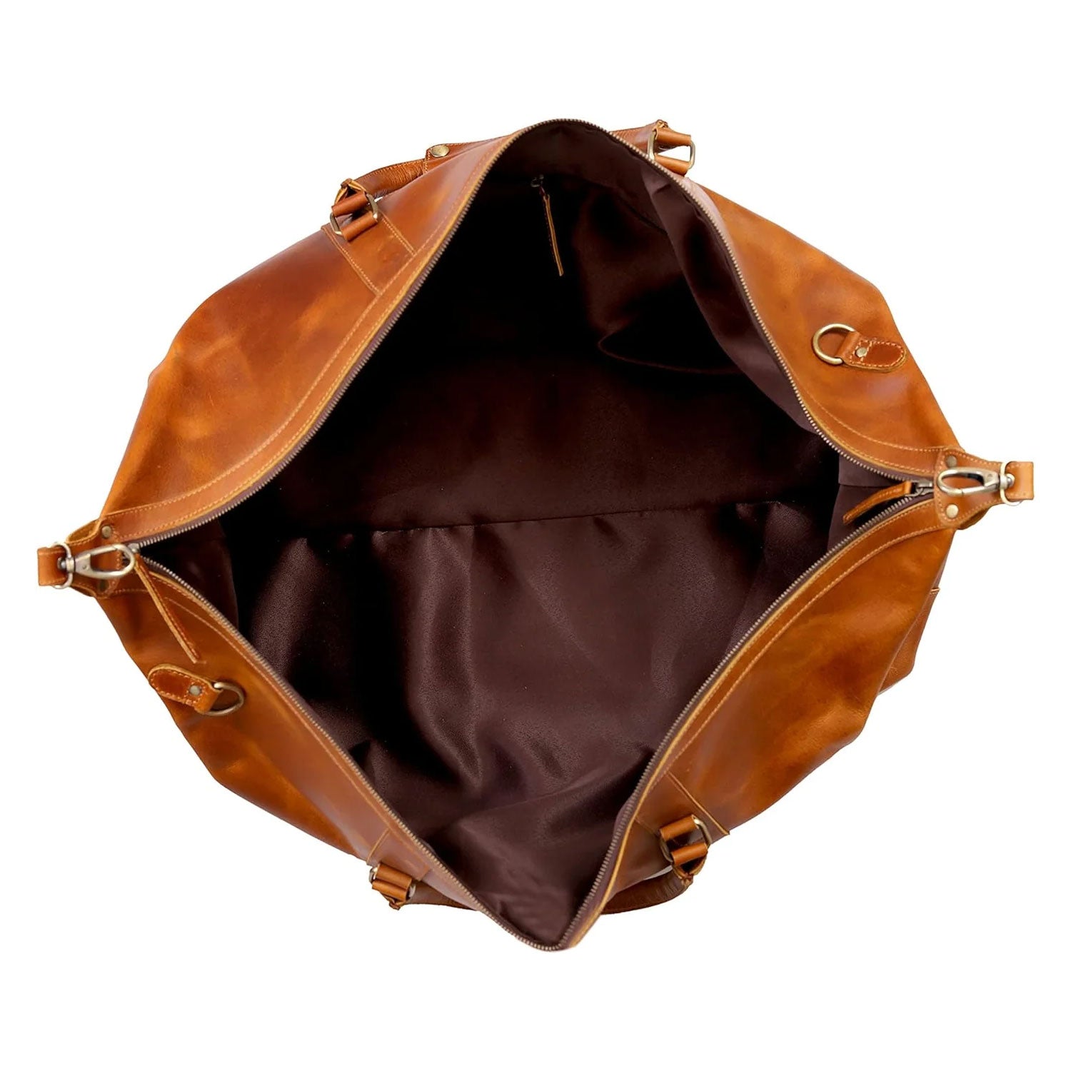Sedona Leather Travel Duffel Bag - Tan
