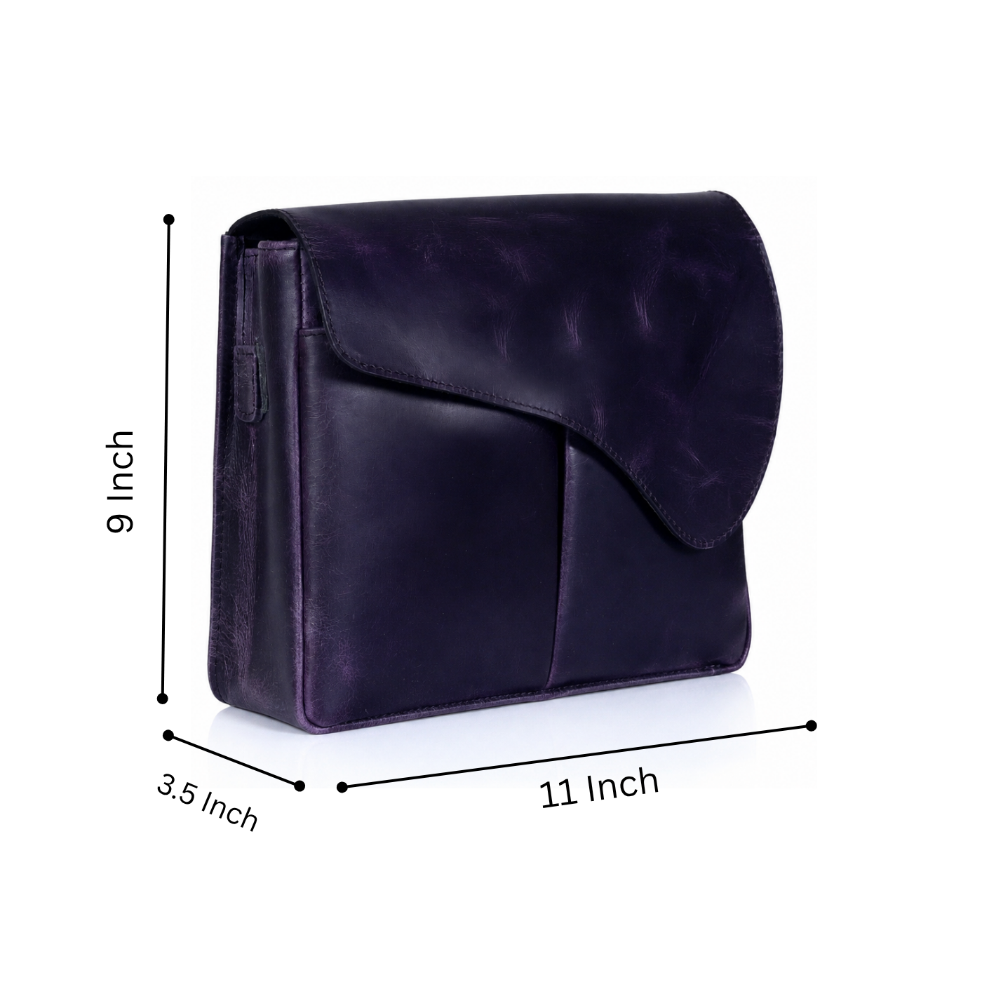 Chic Purple Leather Crossbody Bag