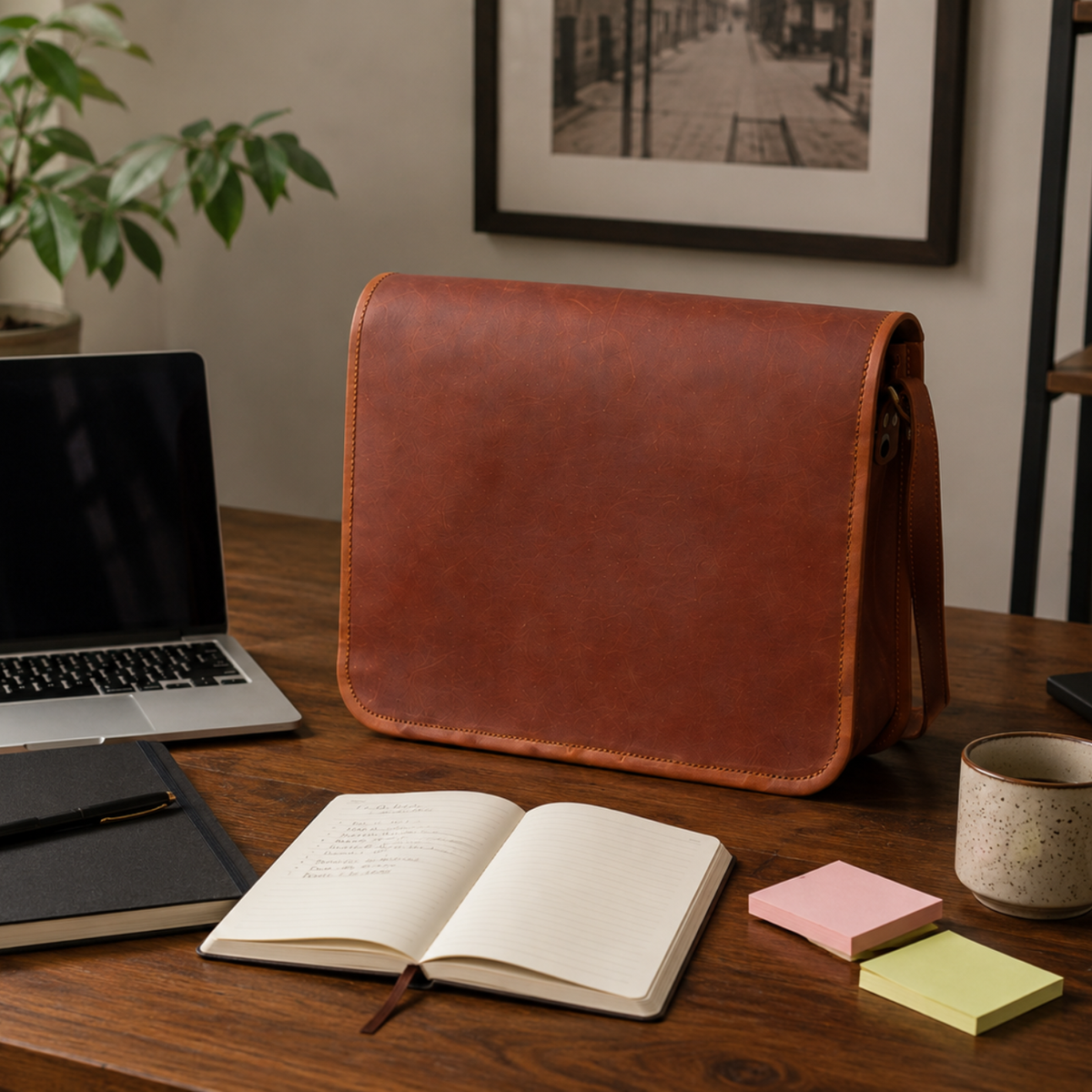 Ozarks Leather Crossbody Messenger Bag