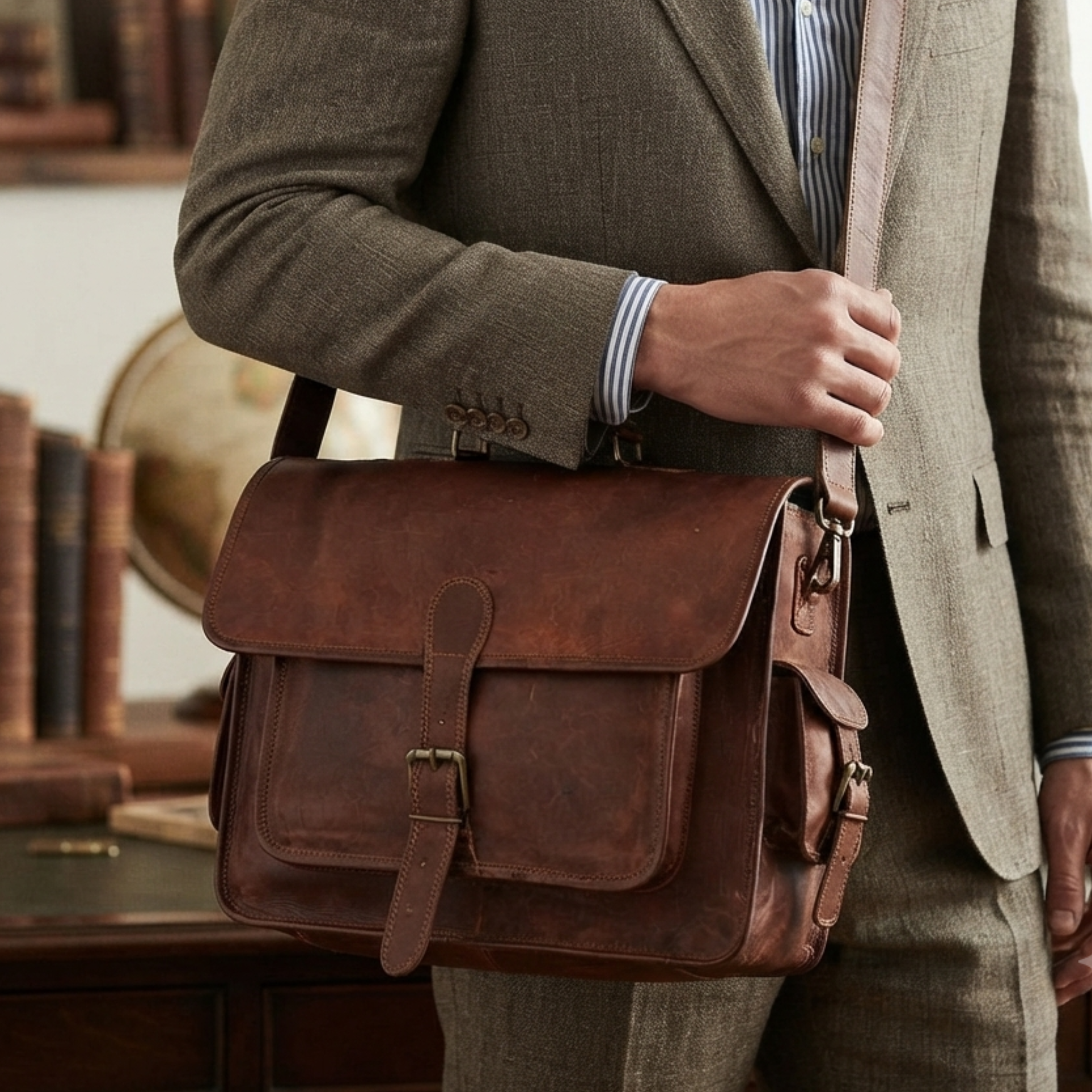 mens leather laptop bag