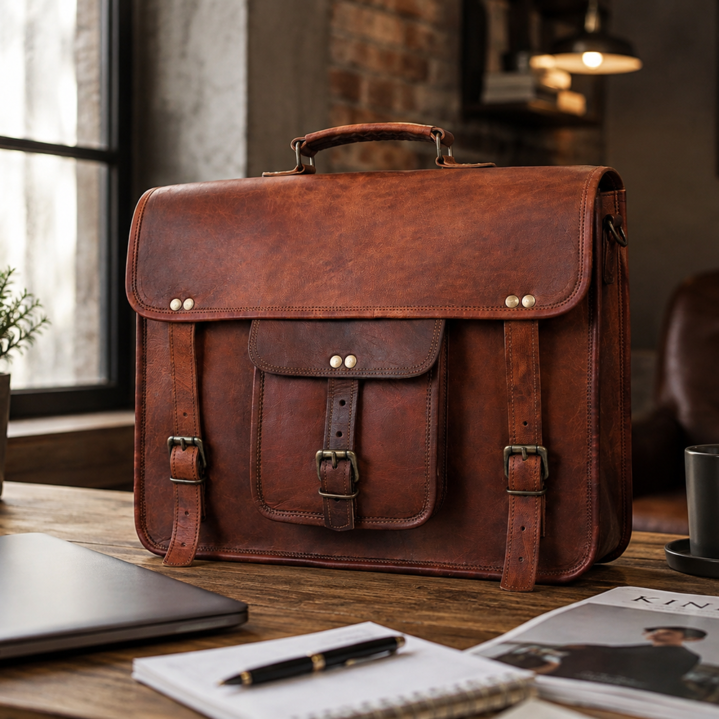 Berkeley Leather Crossbody Messenger Bag