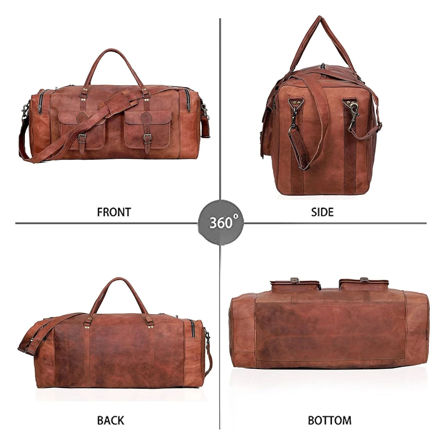 Legacy Leather Travel Duffle Bag for Men