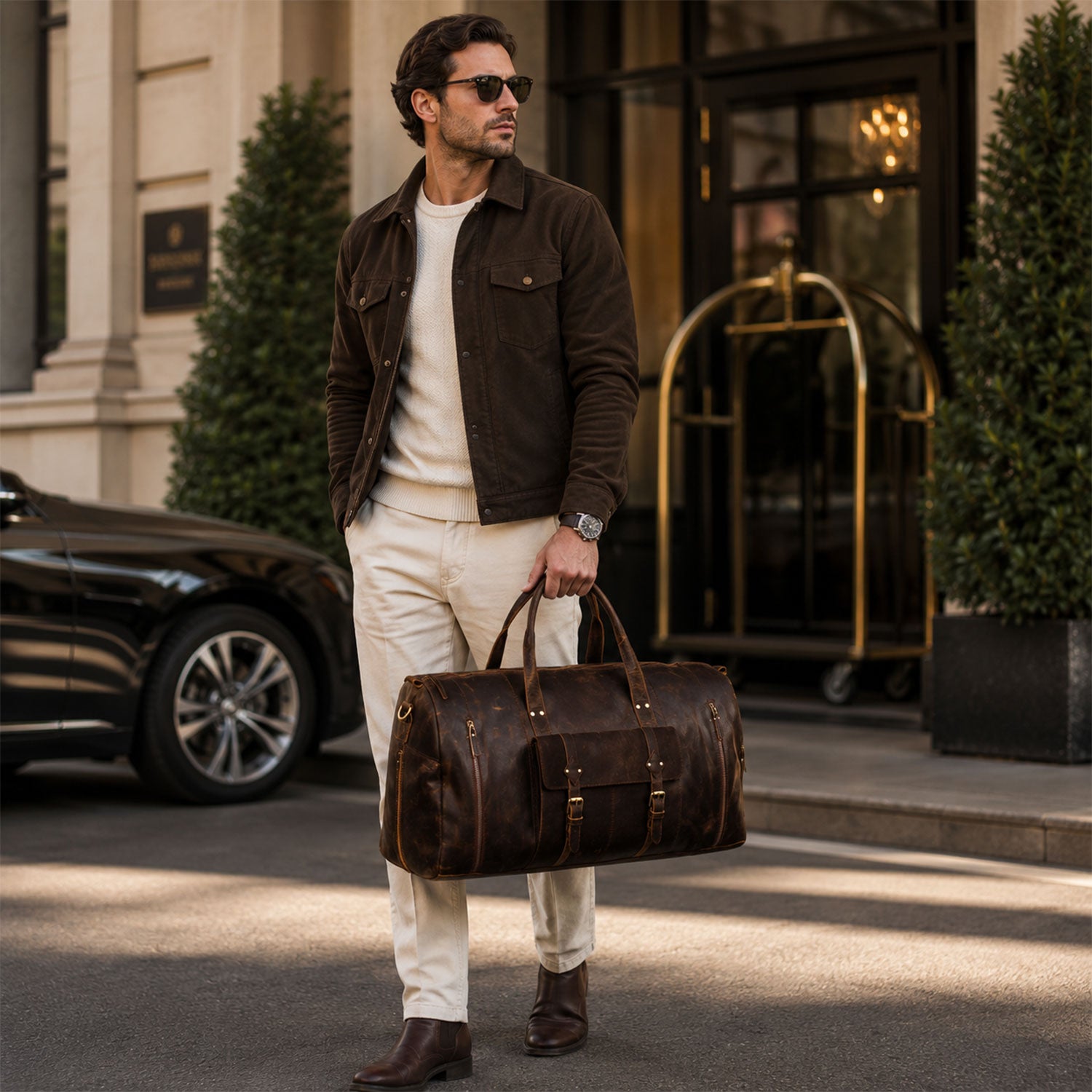 The Endre Weekender Leather Travel Bag