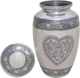 Urns Heart Cremation Urn - Funeral Urn for Human Ashes - Burial urn with Detailed Engraving - 100% Aluminum- Adult Large Size up to 200 lbs