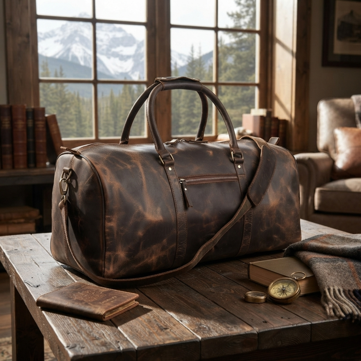 Jason Leather Duffle Bag for Men