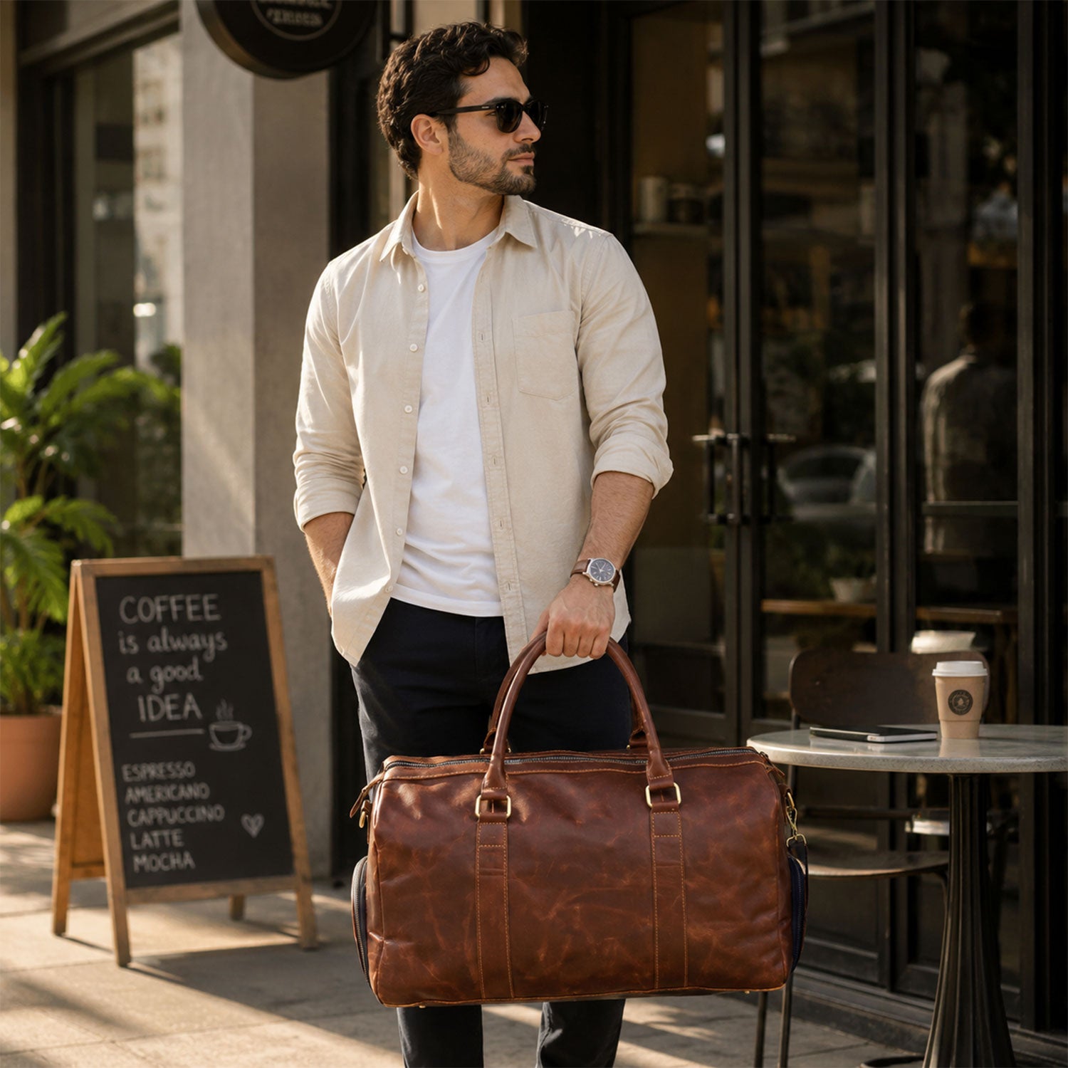Rich Leather Duffle bag - Stylish and Durable Travel Essential