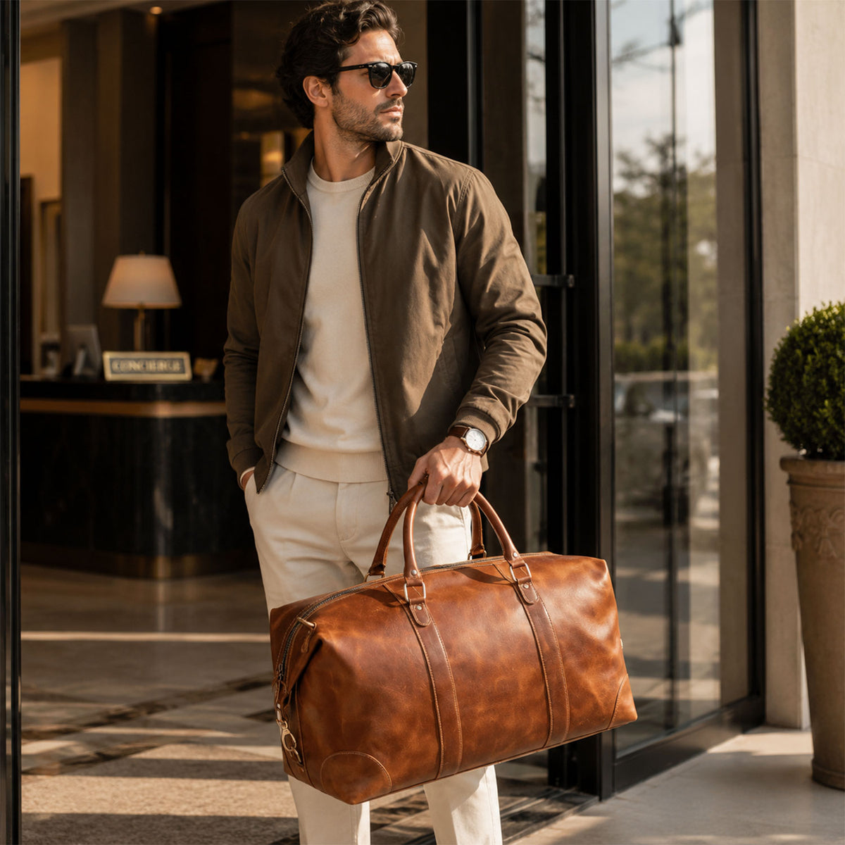 Sedona Leather Travel Duffel Bag
