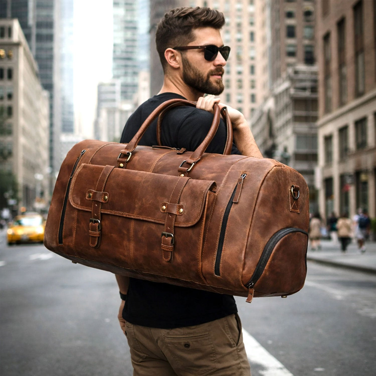 Henry Leather Shoe Duffle Bag for Men – Tan