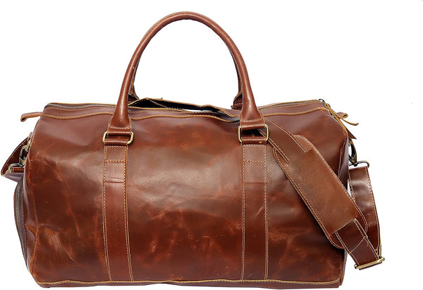 Buffalo Leather 20-Inch Duffel: Your Perfect Weekender for Travel, Gym, and Overnight Trips