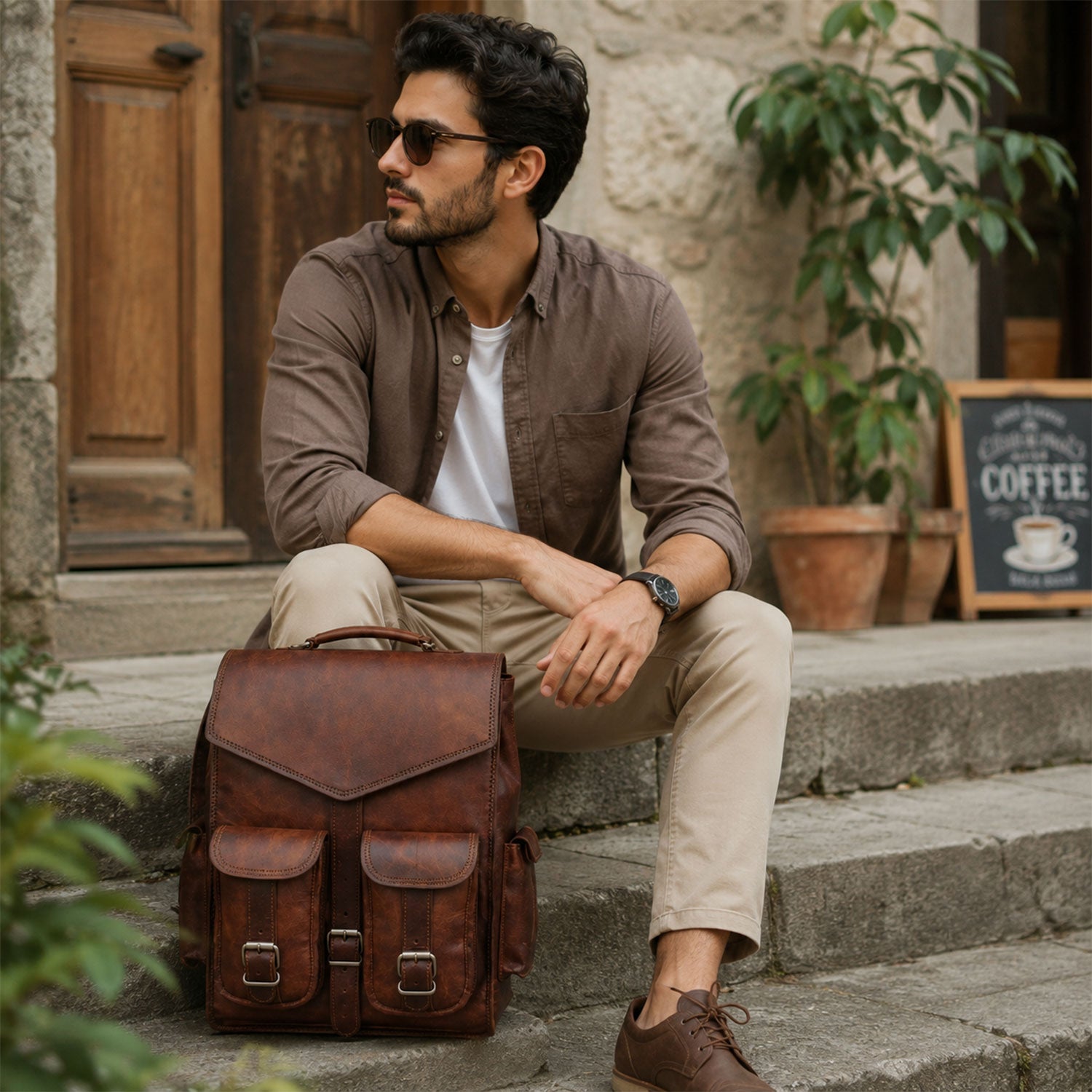 Yukon Brown Vintage Leather Backpack
