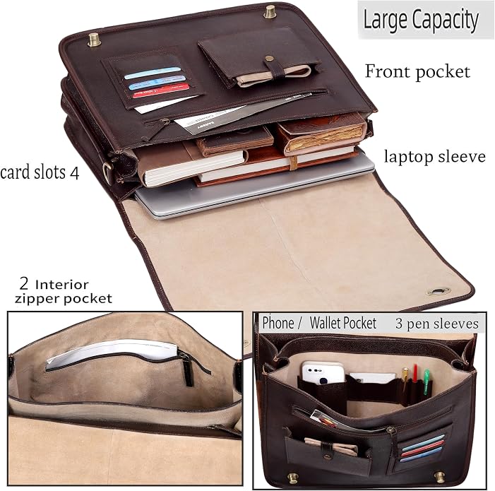 Langston Leather Laptop Messenger Bag