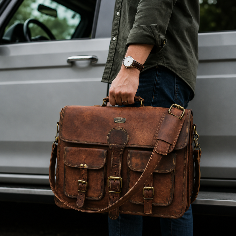 Leather Briefcase Bag