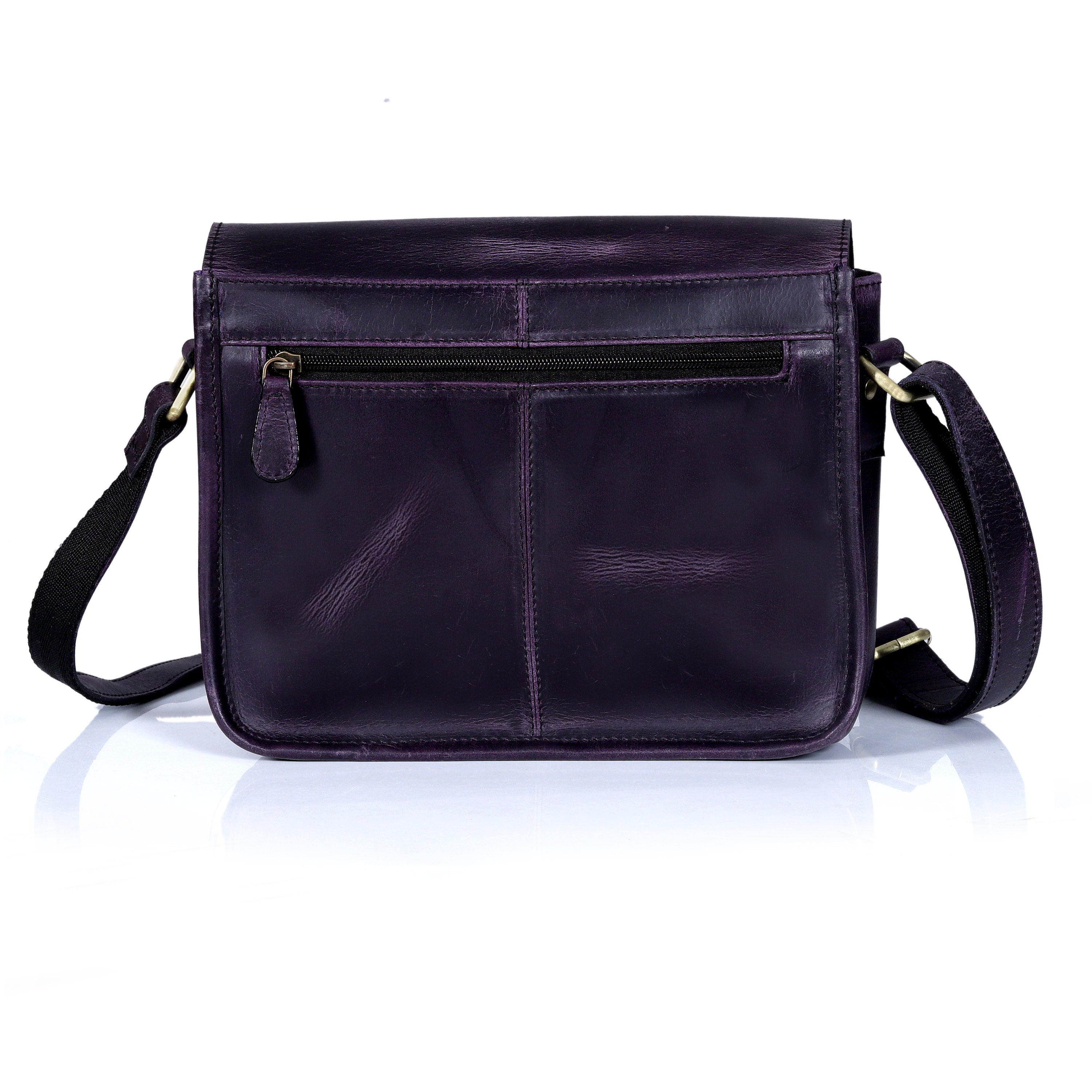 Chic Purple Leather Crossbody Bag