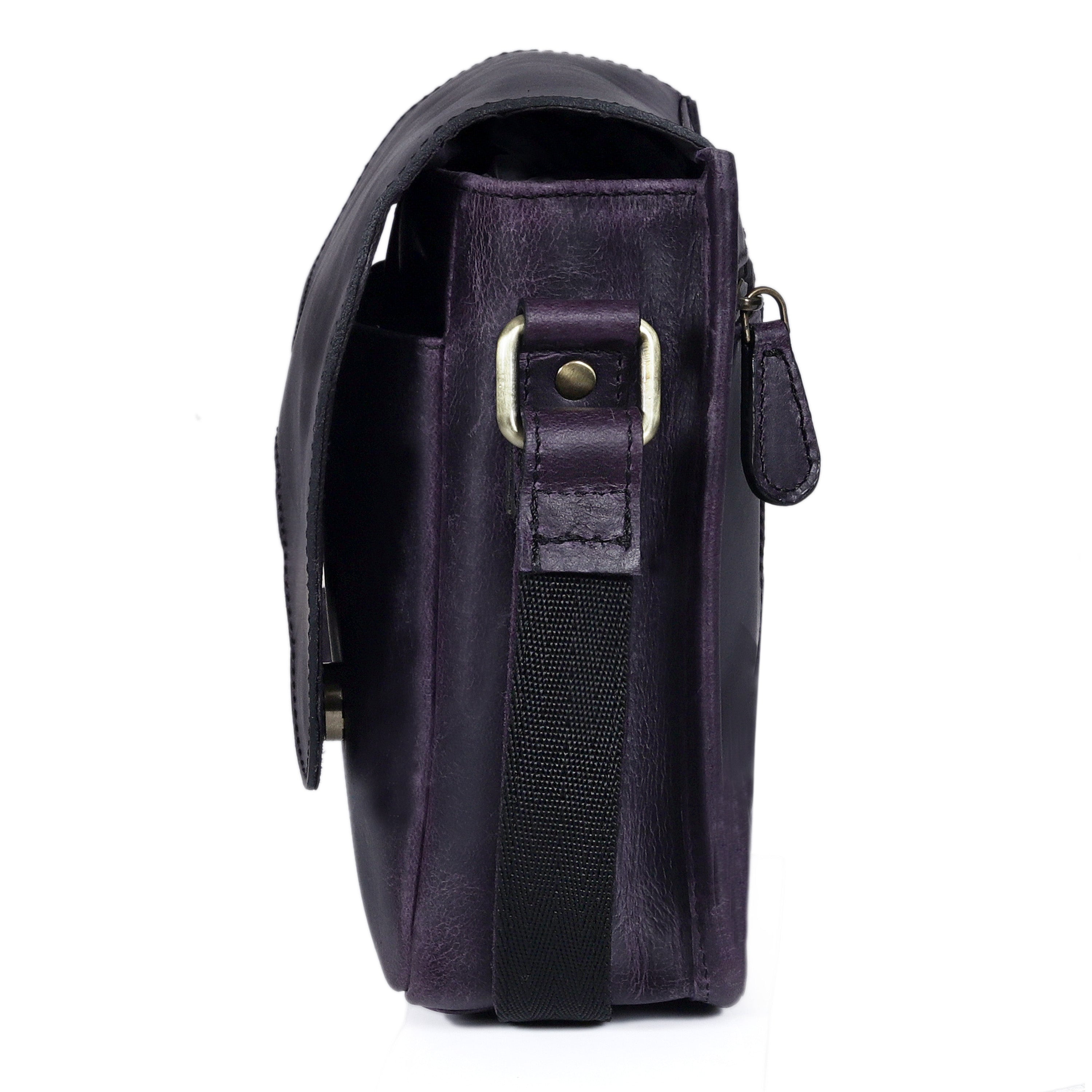 Chic Purple Leather Crossbody Bag