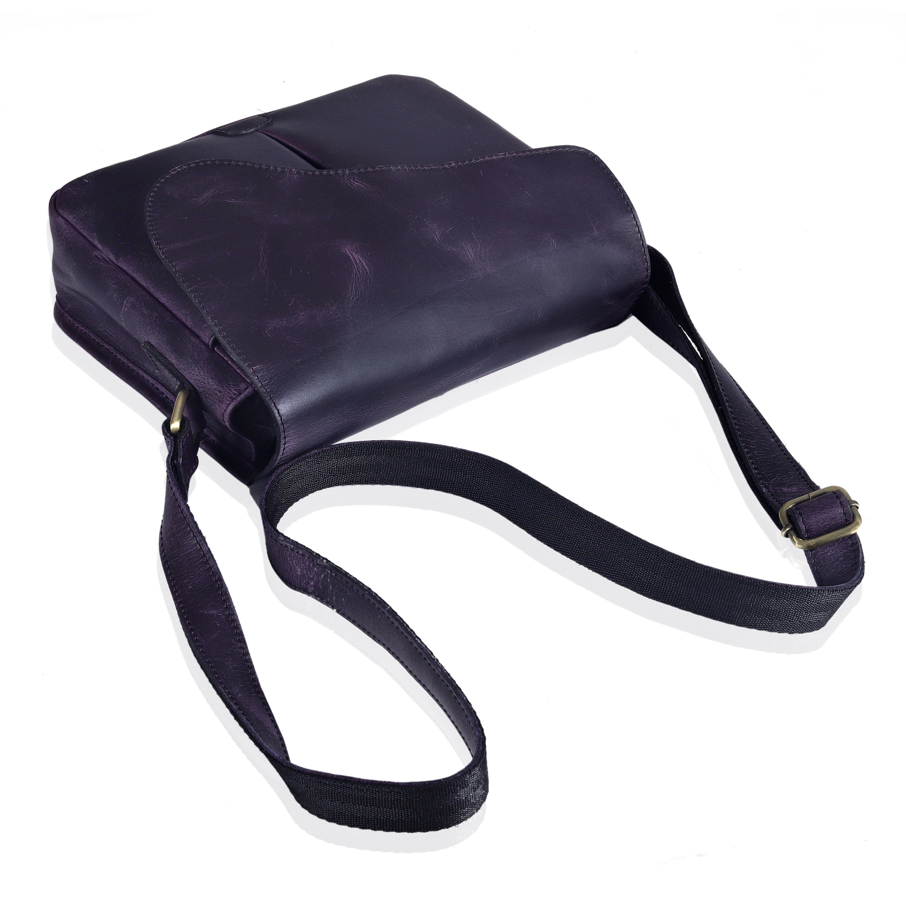 Chic Purple Leather Crossbody Bag