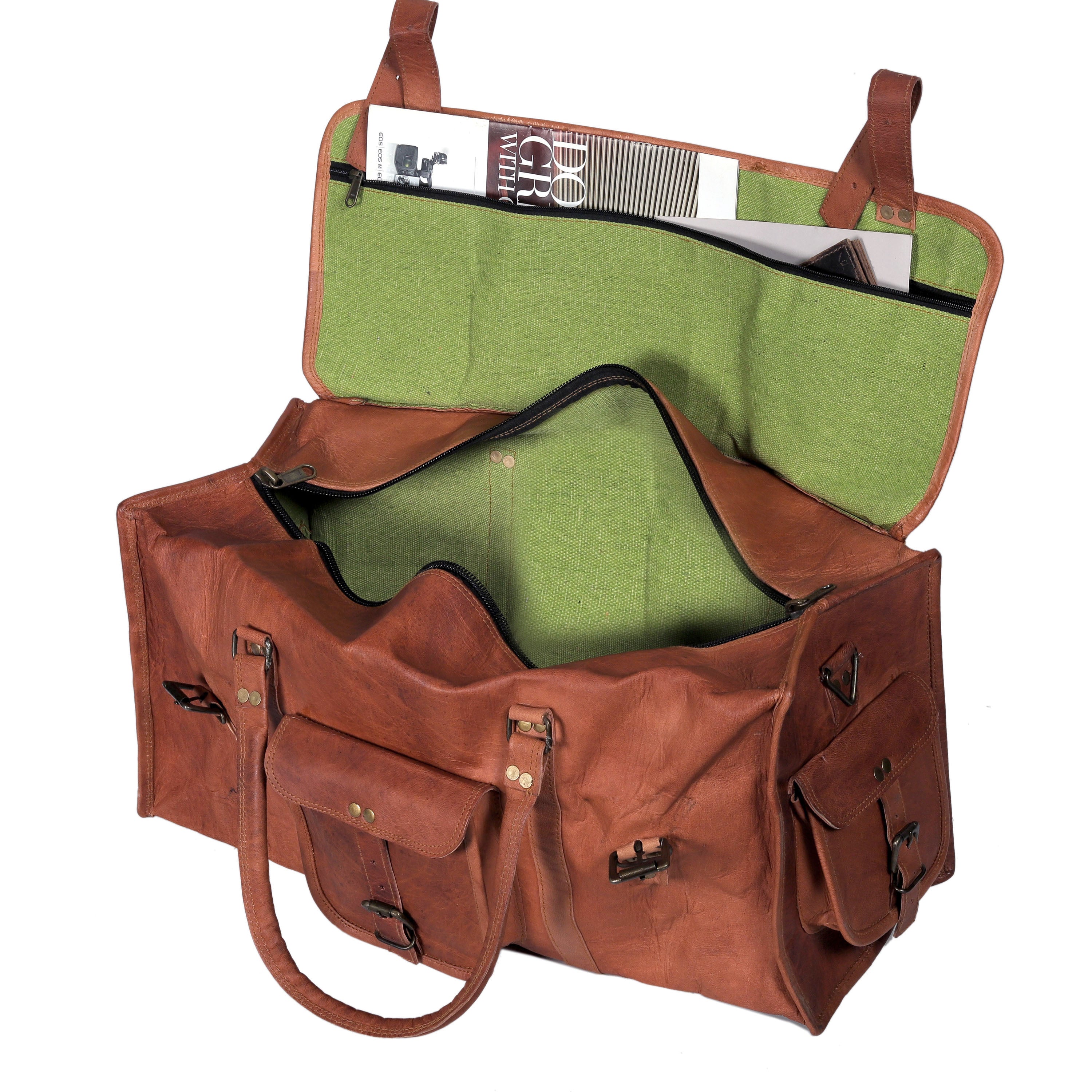 Aspen Leather Weekender Flap Duffle Bag