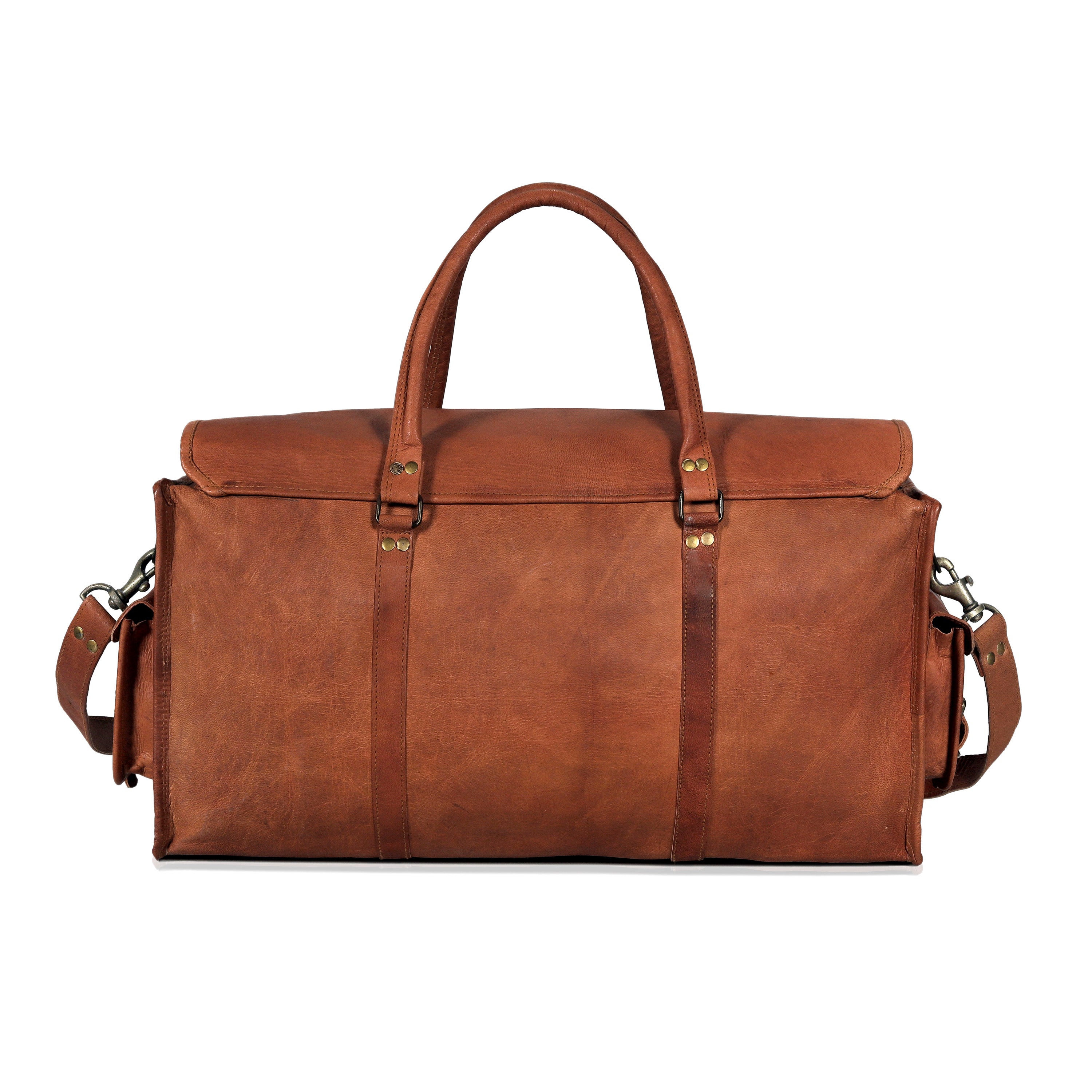 Aspen Leather Weekender Flap Duffle Bag