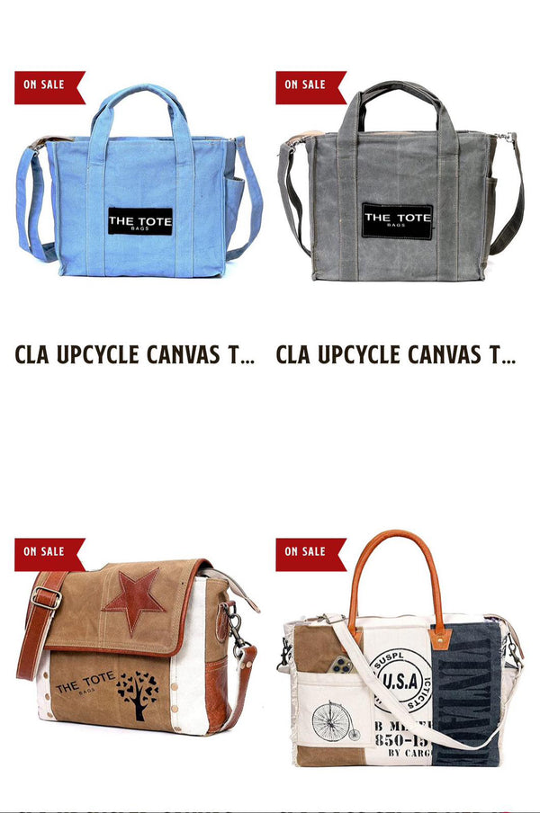 Combo of Leather journal and canvas bags