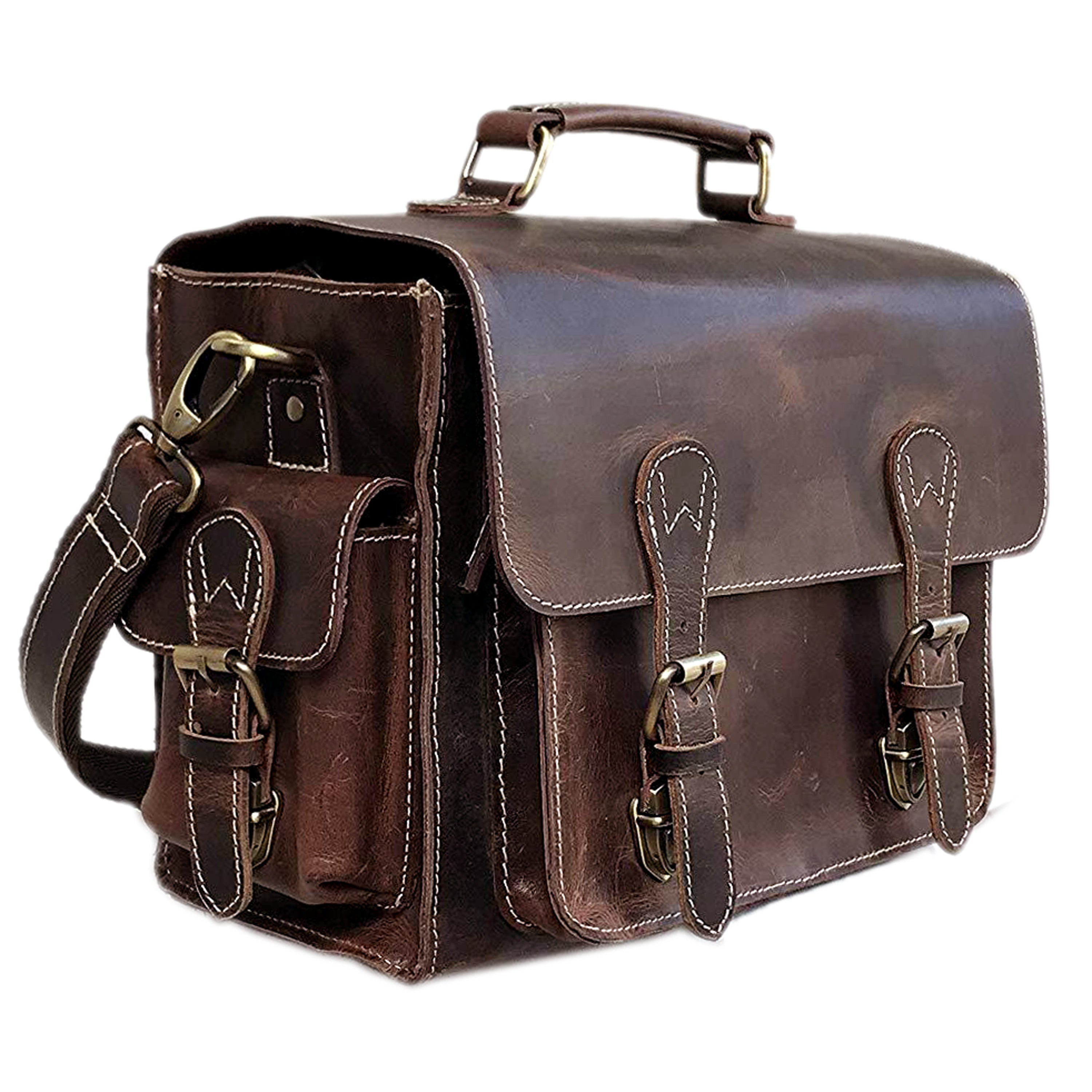 Leather DSLR Camera Messenger Bag