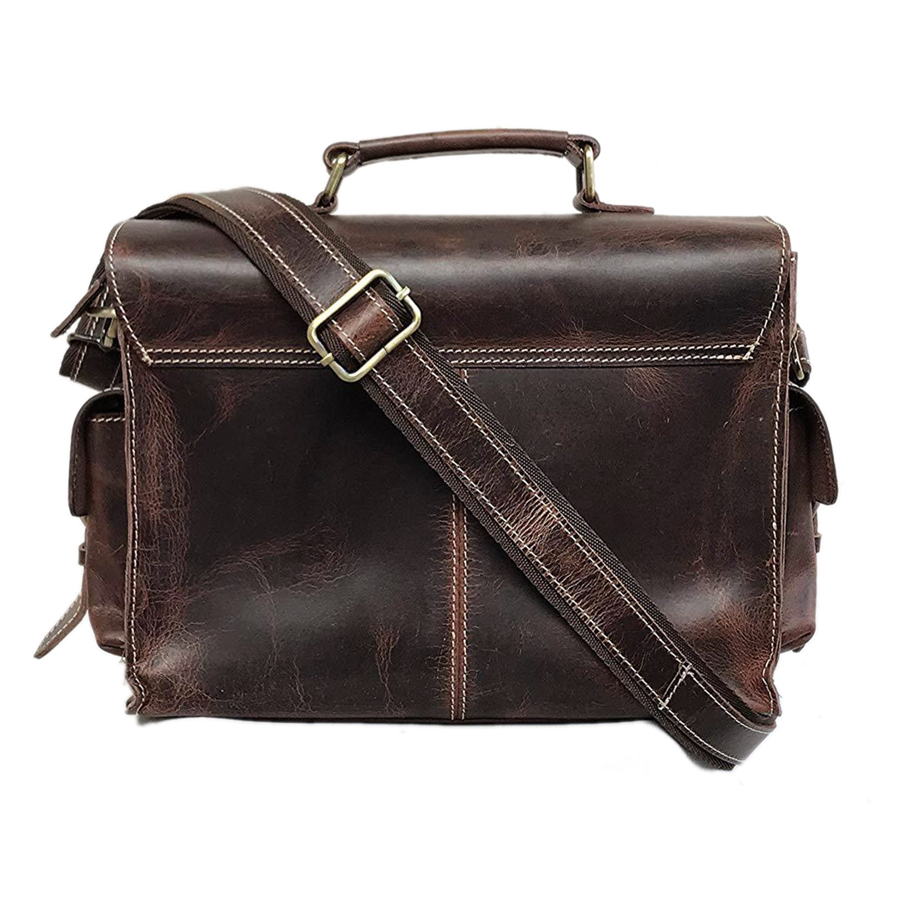 Leather DSLR Camera Messenger Bag