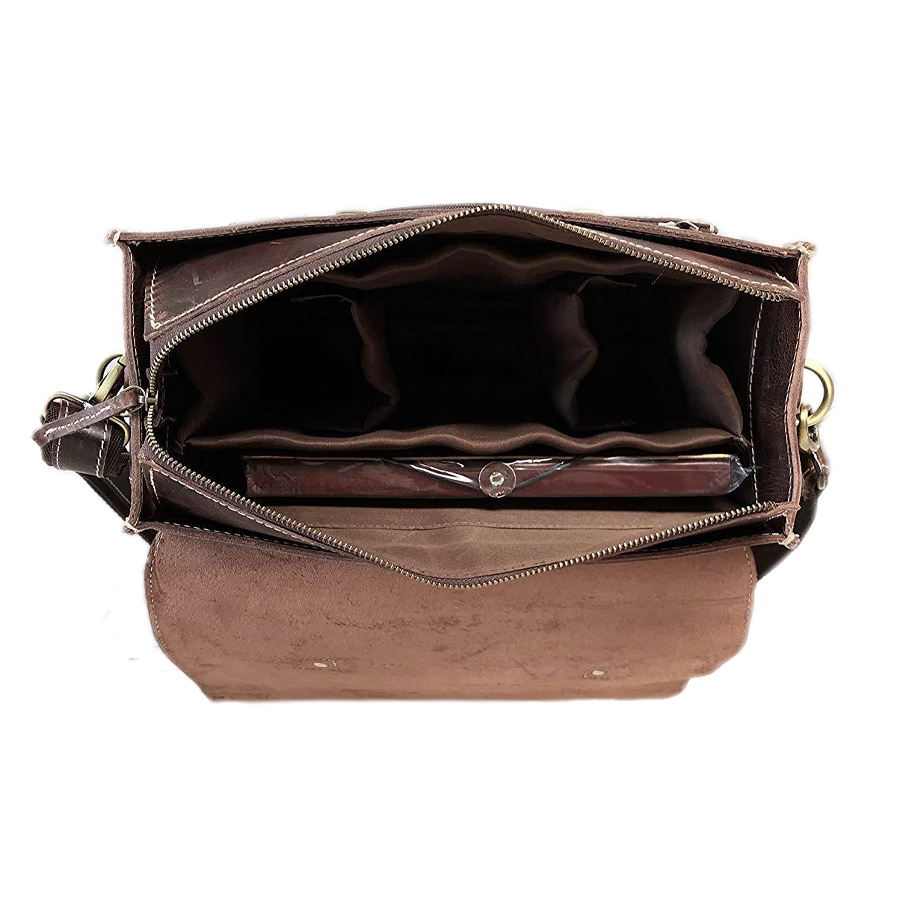 Leather DSLR Camera Messenger Bag