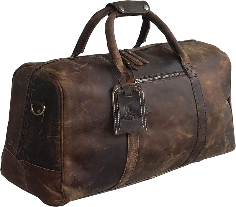 Classic Leather Duffel: Your Ultimate Travel And Gym Companion - Vintage Leather Duffel Bag - Classy Vintage Travel Bag