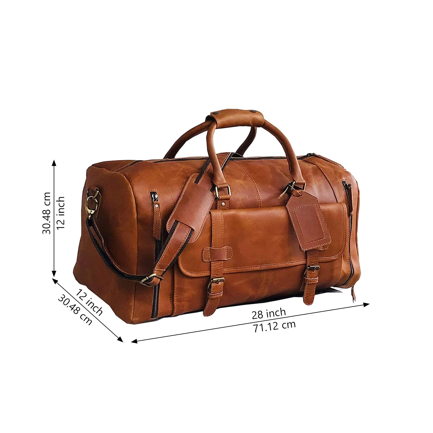 Denali Tan Shoe Leather Duffle Bag for Men