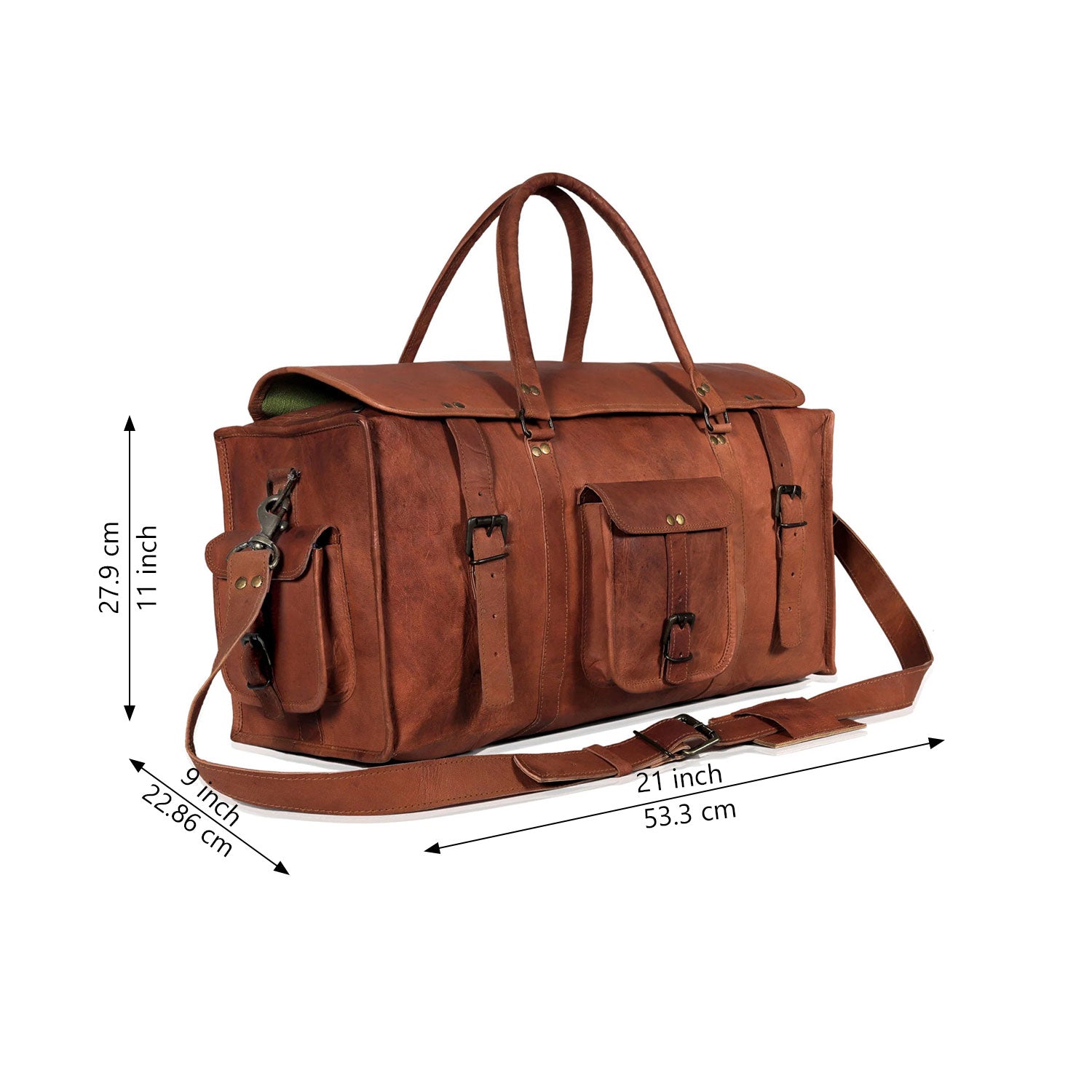 Aspen Leather Weekender Flap Duffle Bag