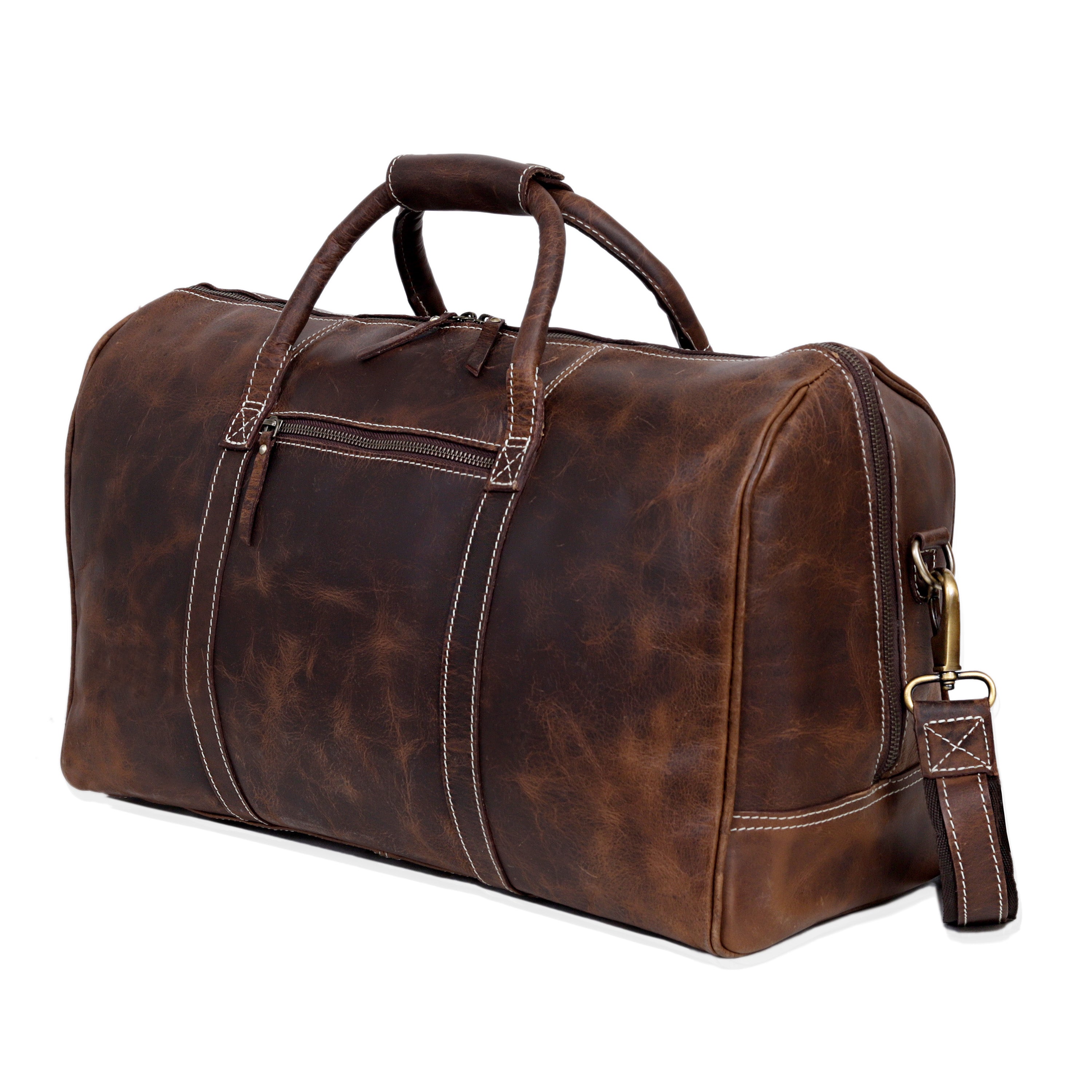 Roosevelt Brown Buffalo Leather Duffle Bag