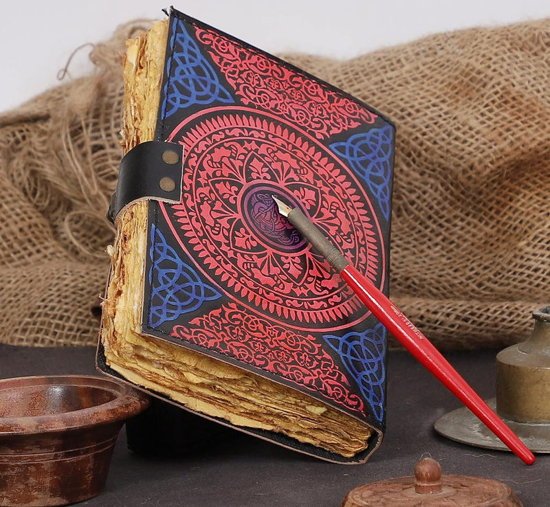 Vintage Handmade Leather Spell Book Journal with Lock - Hocus Pocus - Best leather diary