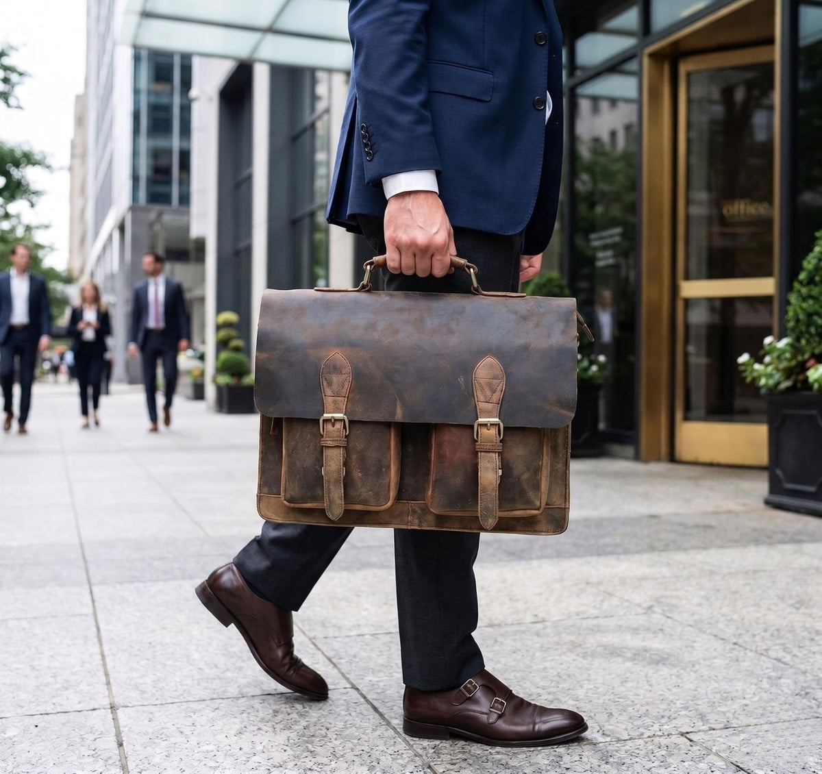 Harrison Buffalo Leather Messenger Bag