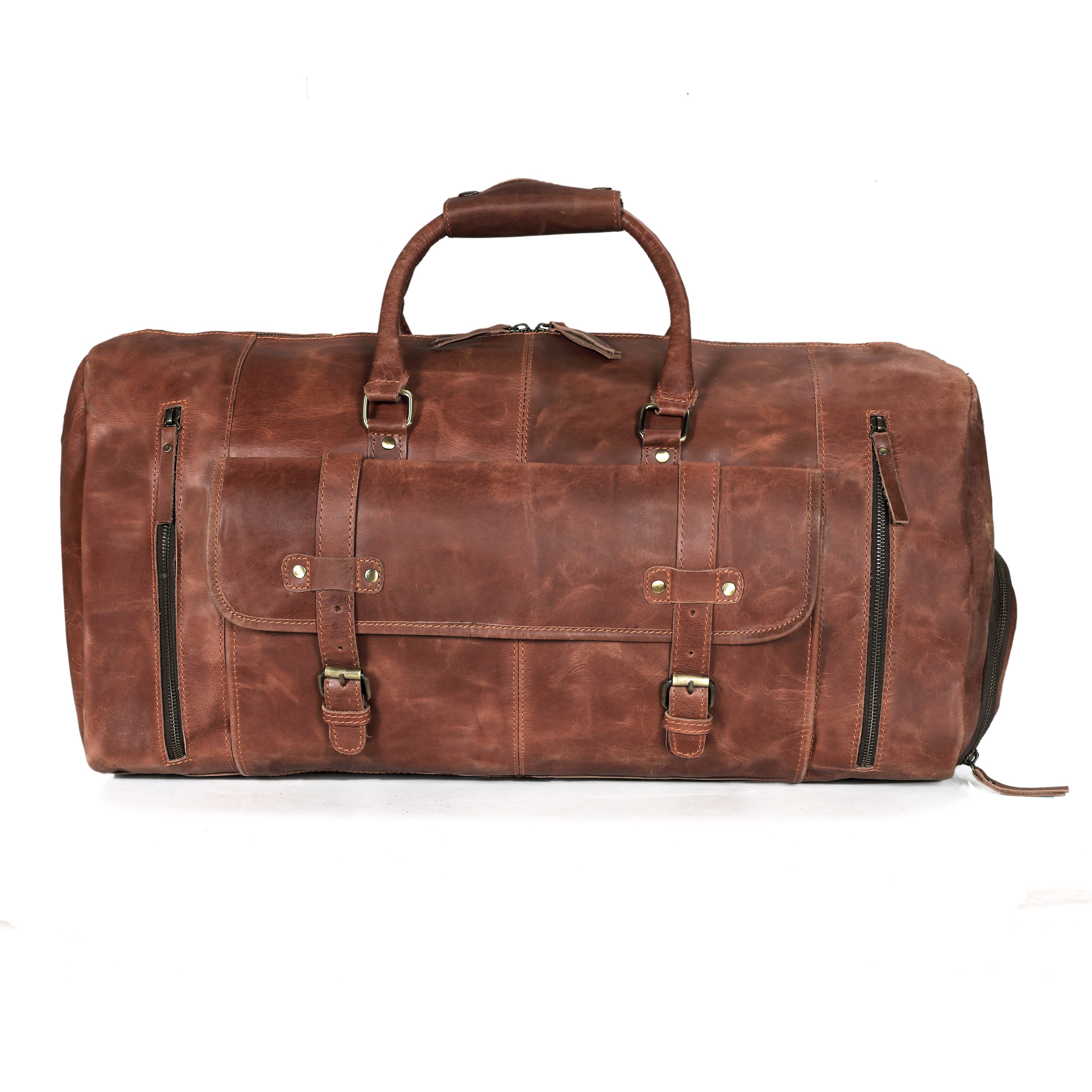 Leather Shoe Duffle Bag for Men – Tan